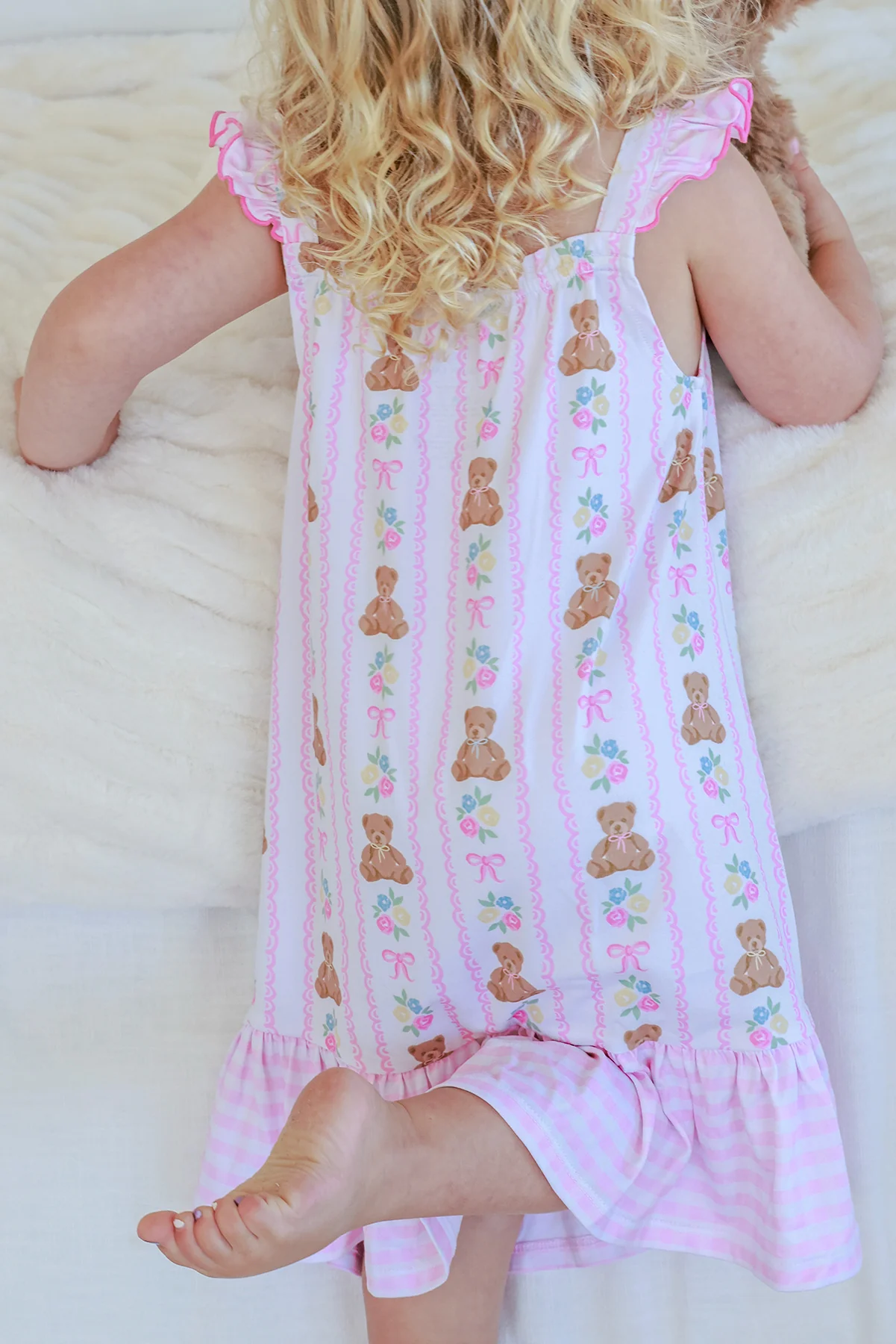 Girls' Full Length Ruffle Nightgown | Beary Lovely - Image 10