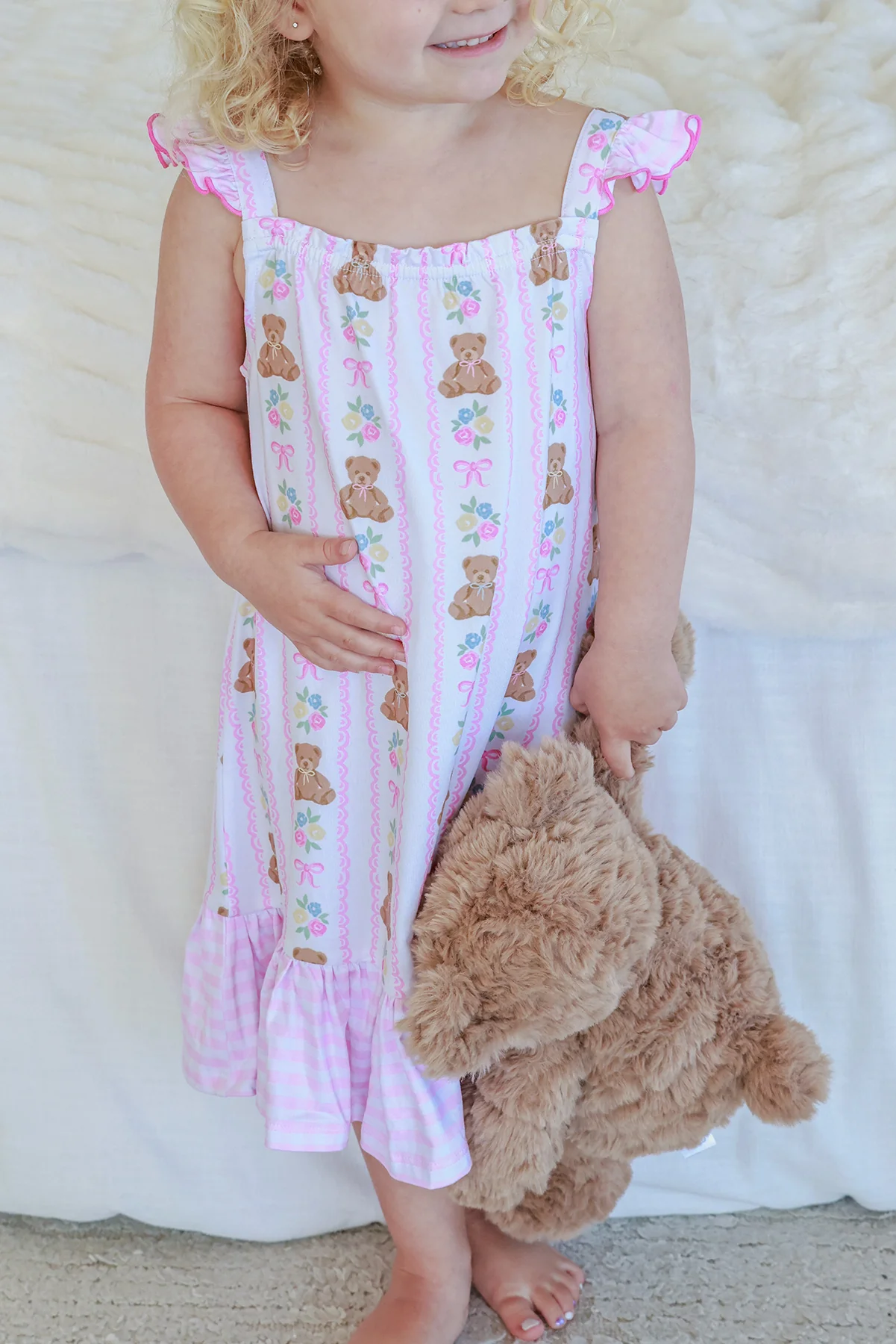 Girls' Full Length Ruffle Nightgown | Beary Lovely - Image 12