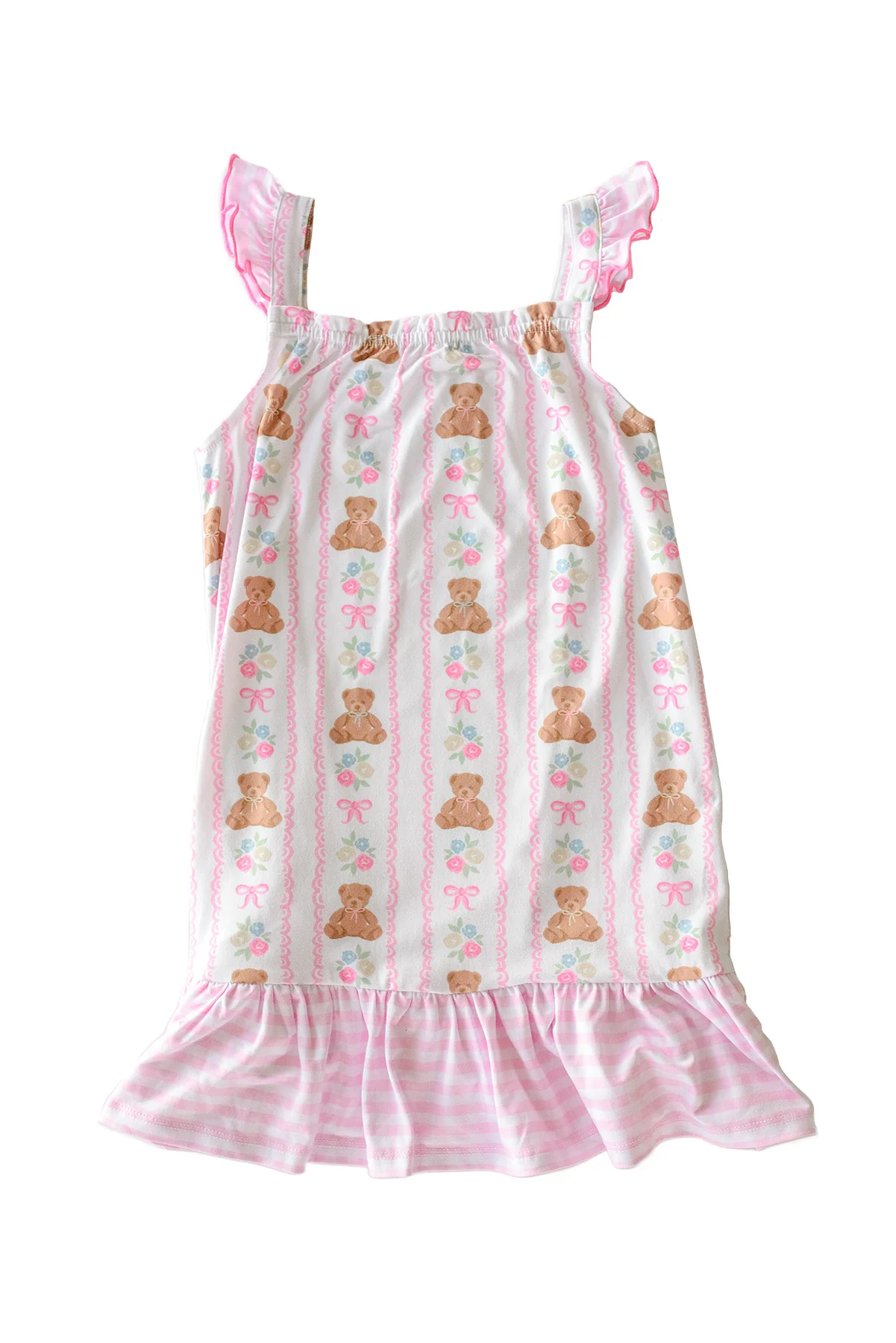 Girls' Full Length Ruffle Nightgown | Beary Lovely - Image 2
