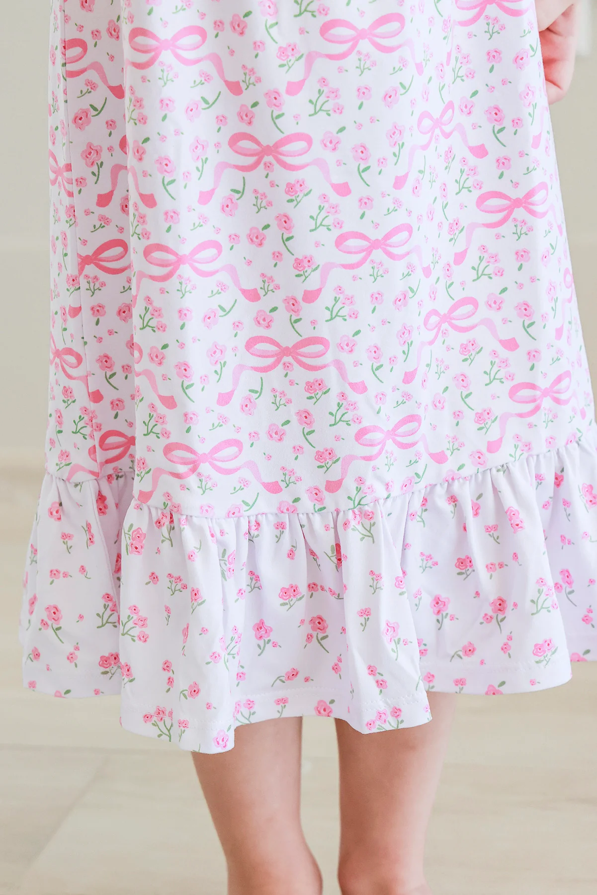 Girls' Full Length Ruffle Nightgown | Dreamy Bows - Image 12