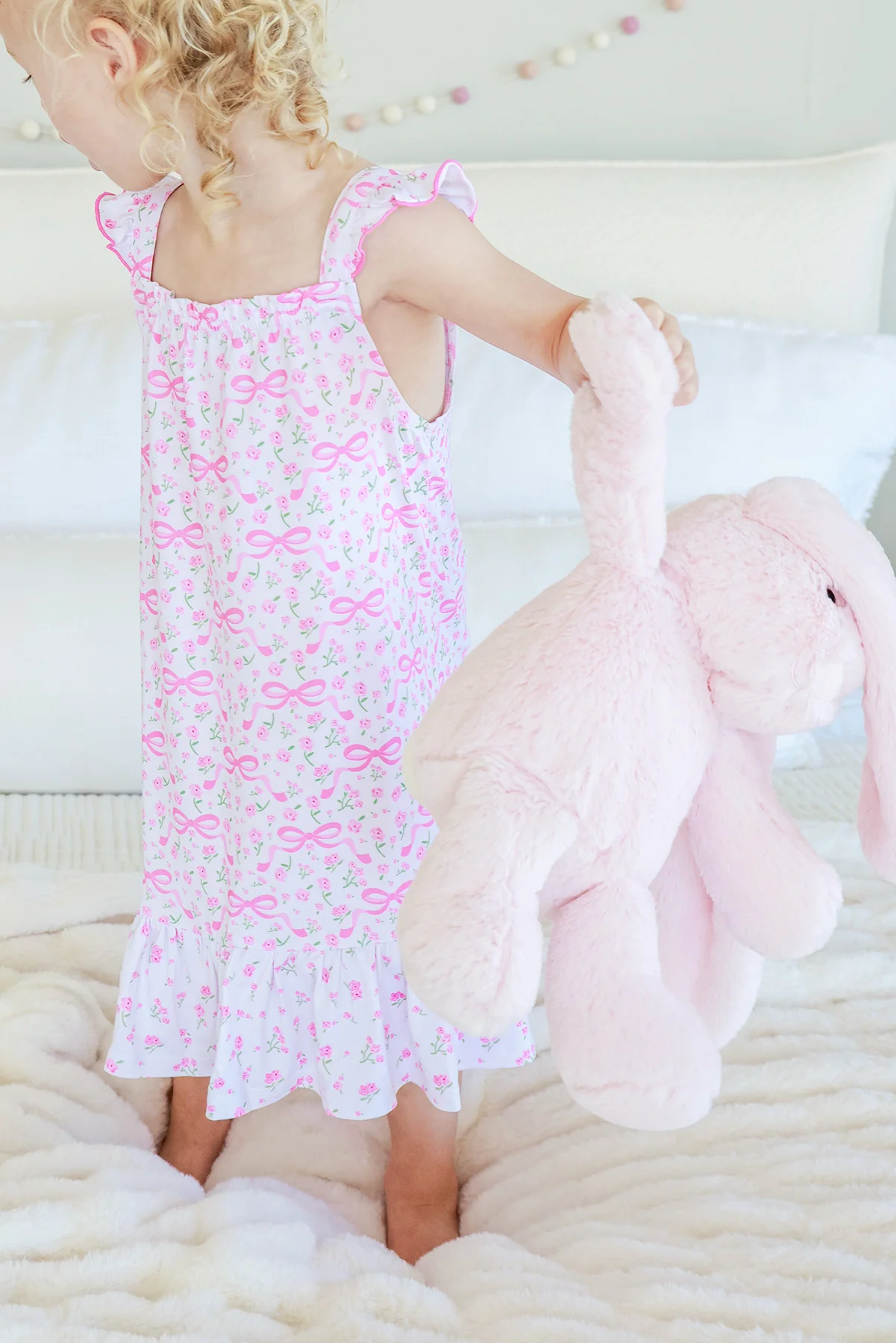 Girls' Full Length Ruffle Nightgown | Dreamy Bows - Image 13