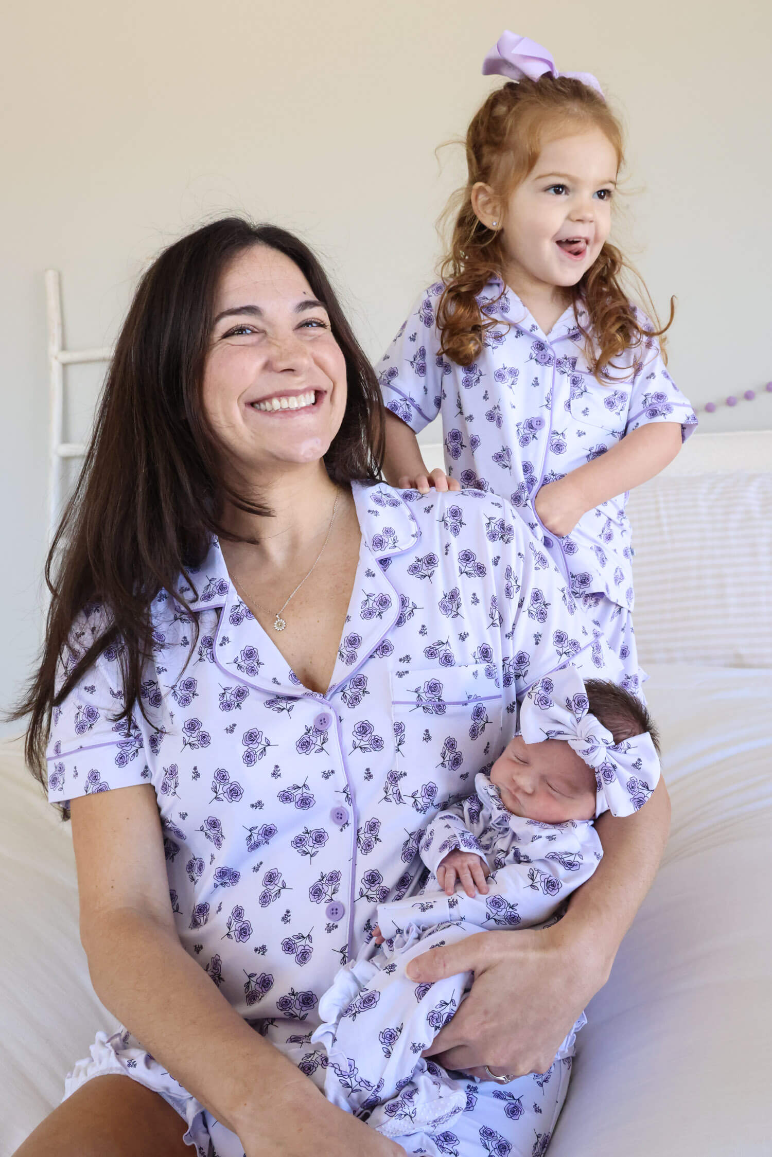 Girl's Two Piece Short Lounge Set | Amethyst Garden - Image 4