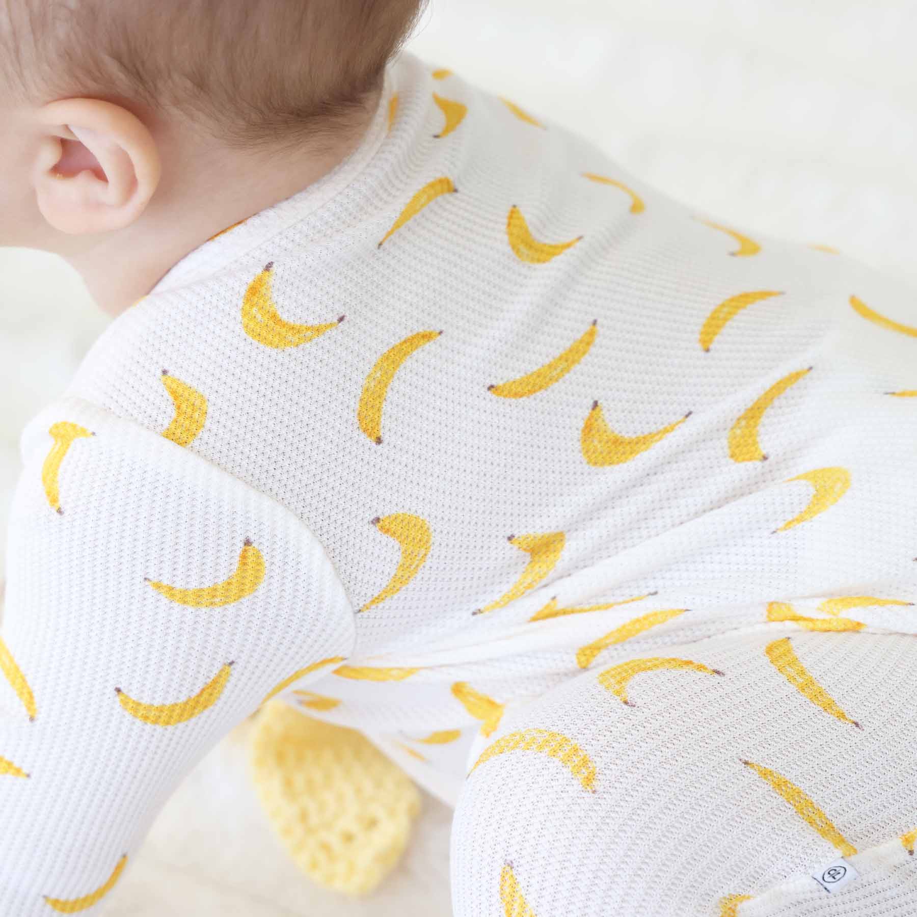 Go Bananas Bamboo Waffle Zipper Footie - Image 10