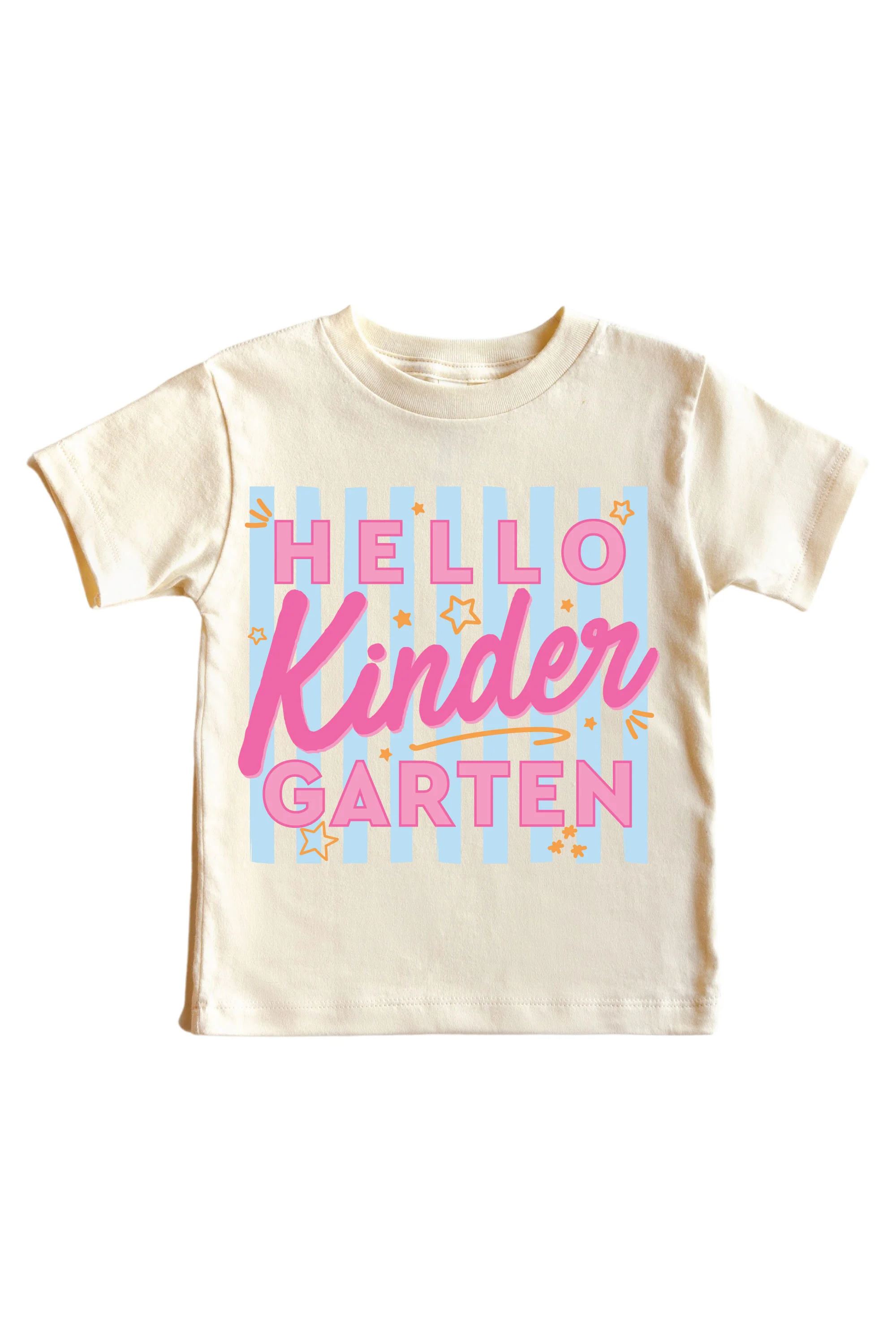Hello New Grade Stripes Kids Graphic Tee | Natural - Image 5