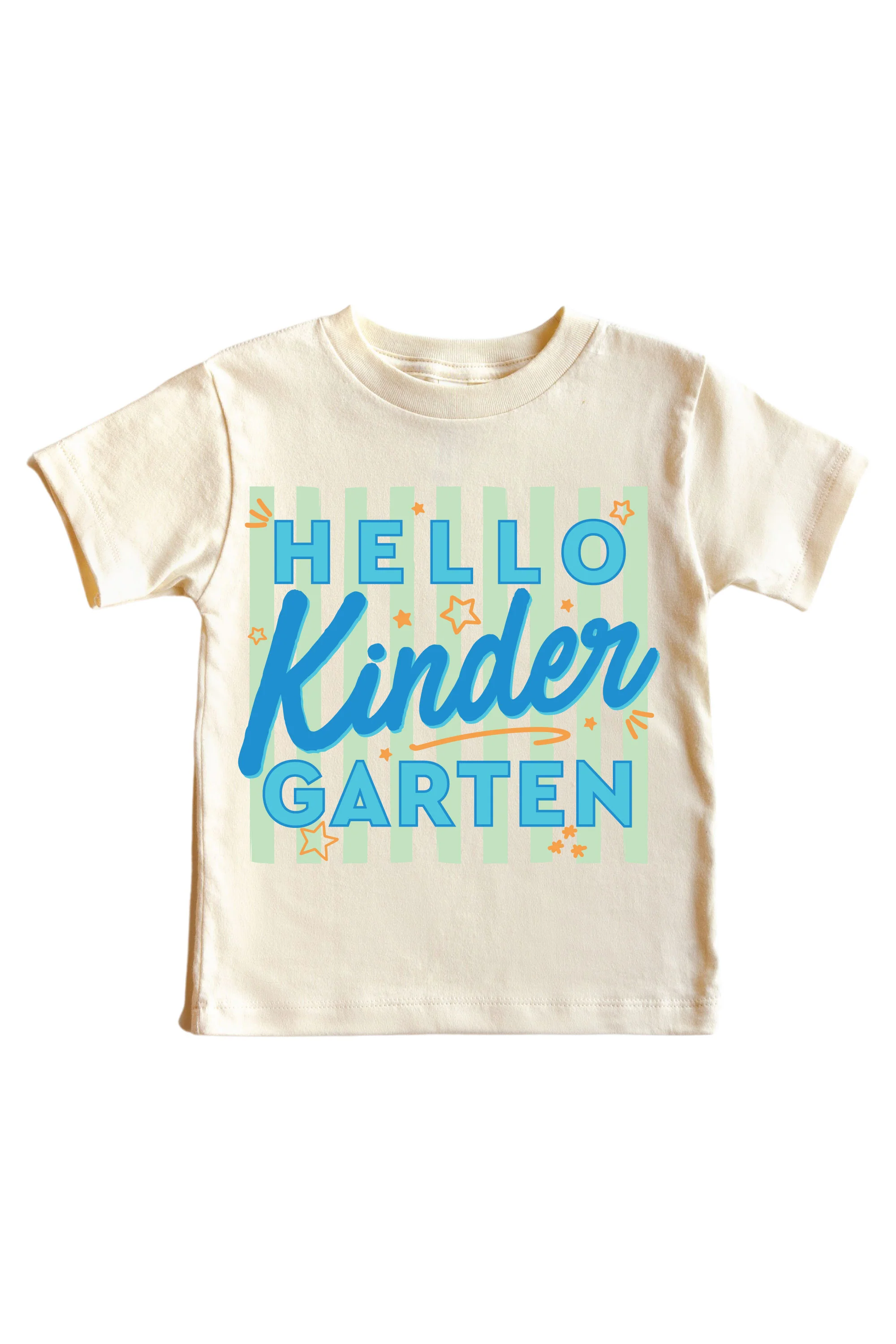 Hello New Grade Stripes Kids Graphic Tee | Natural - Image 8