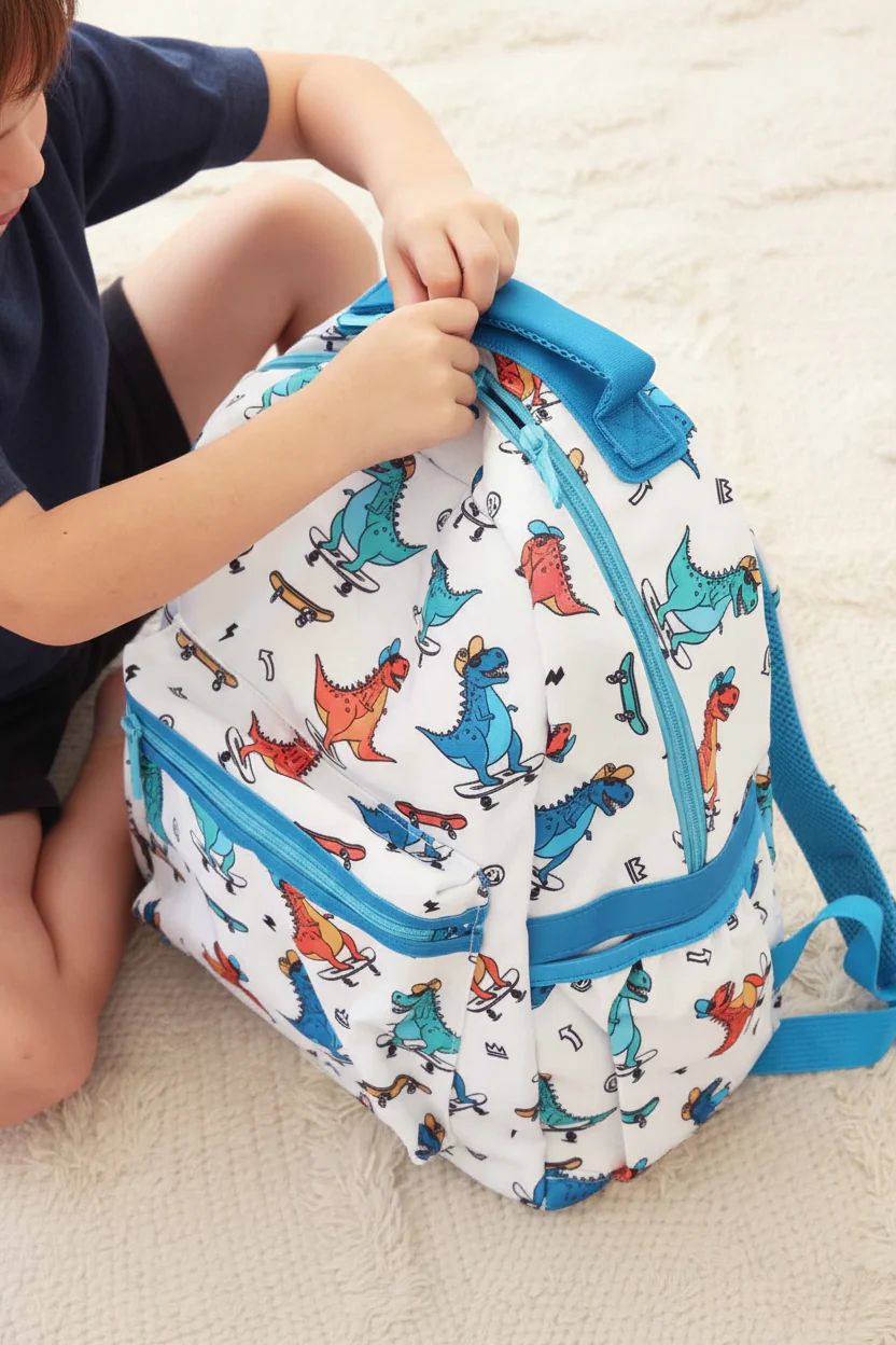 Kids Embroidered Backpack | Shark Attack - Image 9