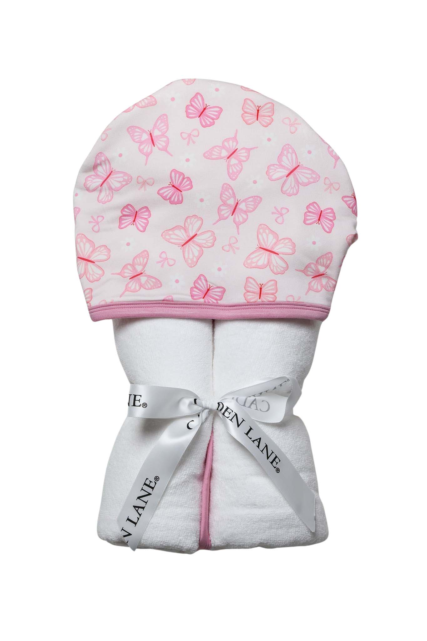 Embroidered Bamboo Hooded Towel | Blooming Butterflies - Image 5
