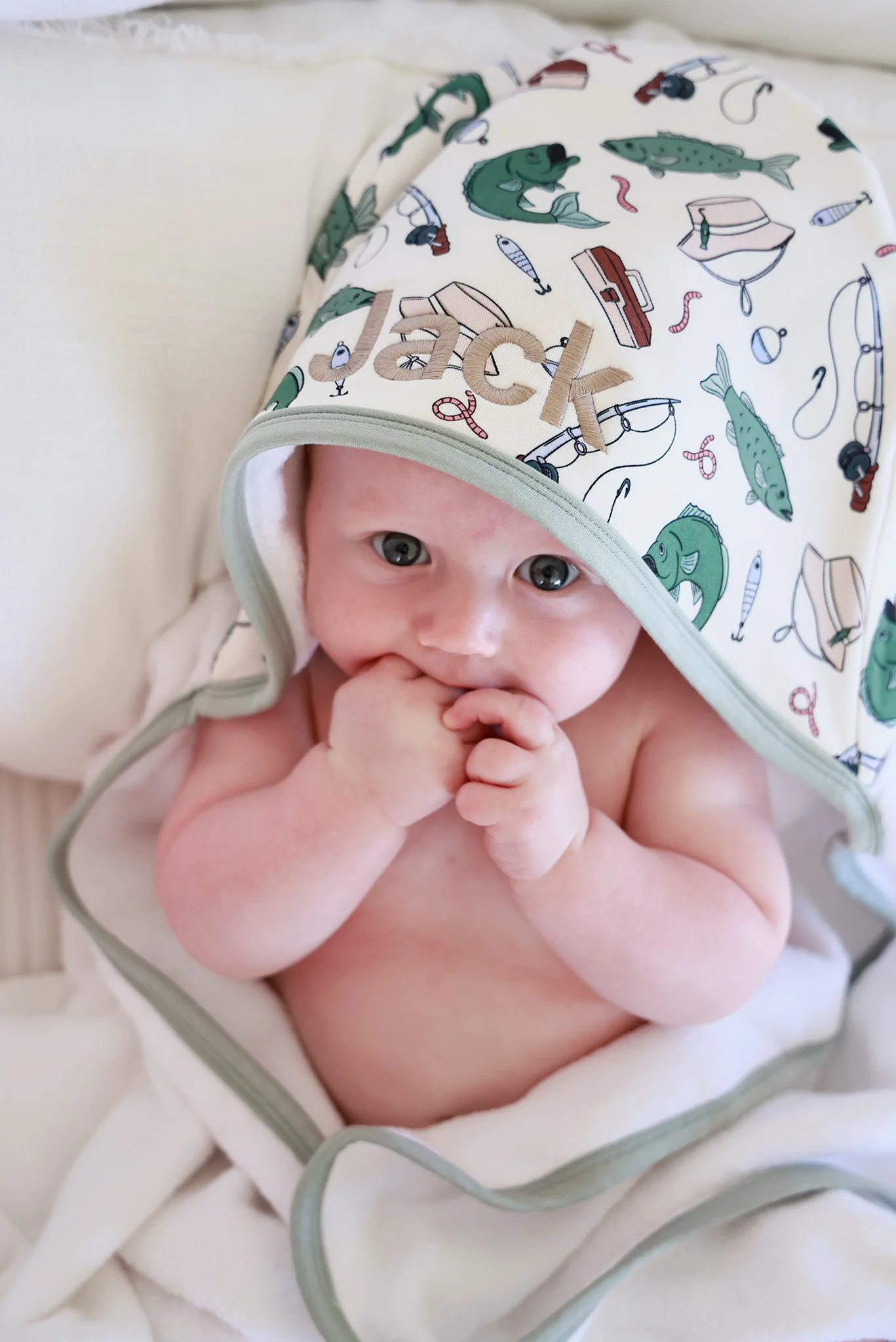 Embroidered Bamboo Hooded Towel | Off the Hook - Image 5