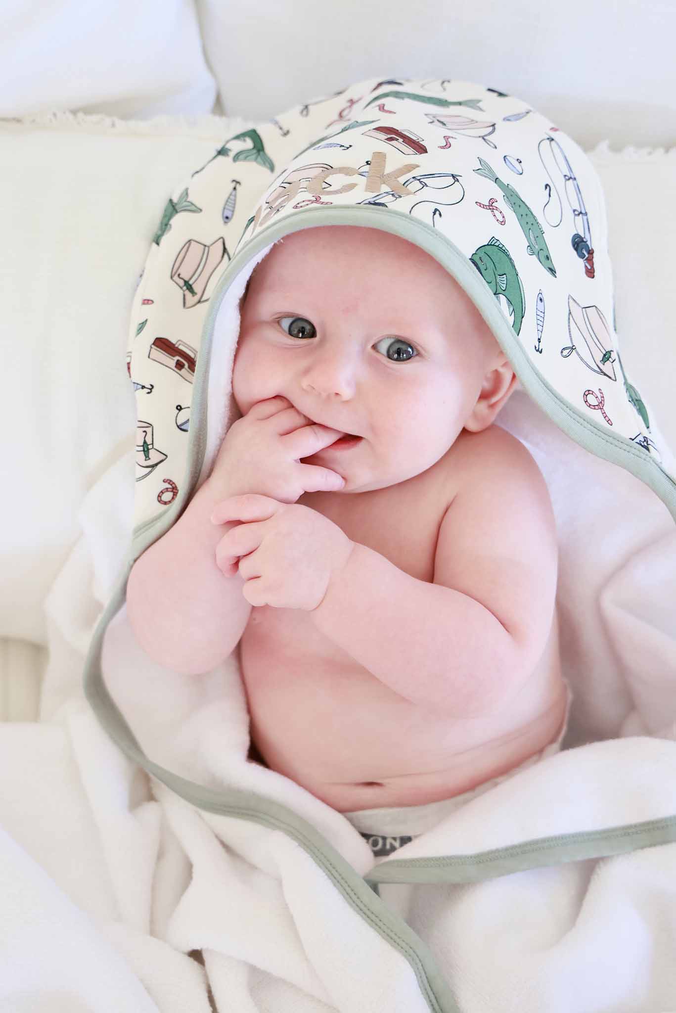 Embroidered Bamboo Hooded Towel | Off the Hook - Image 7