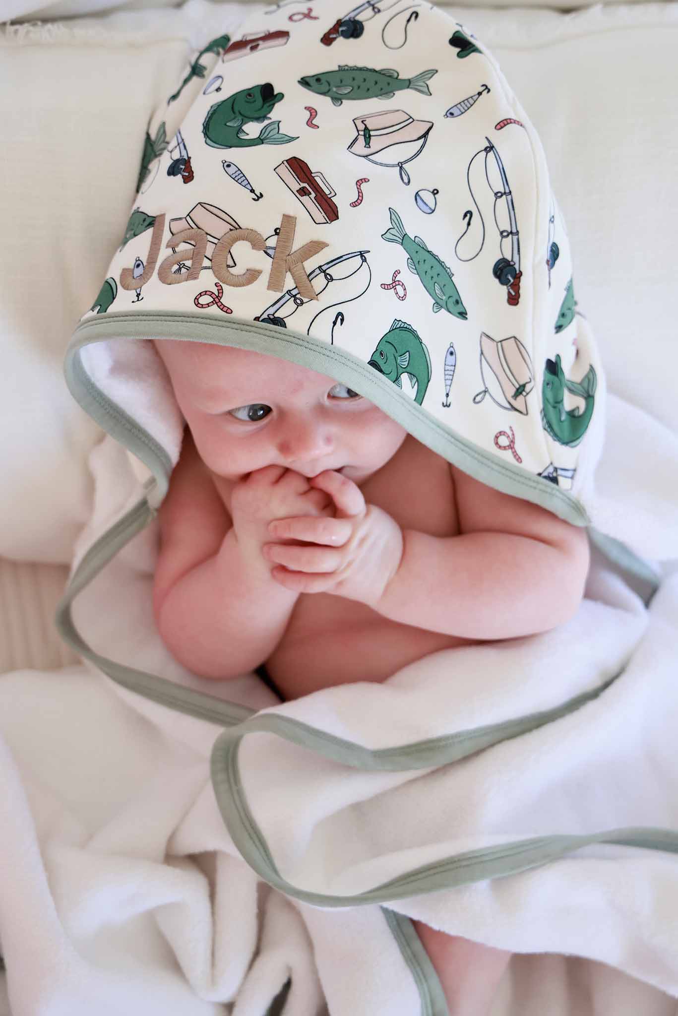 Embroidered Bamboo Hooded Towel | Off the Hook - Image 8