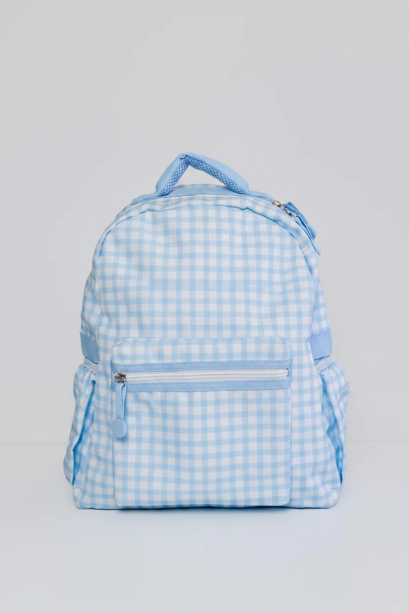 Kids Embroidered Backpack | Blue Gingham - Image 15