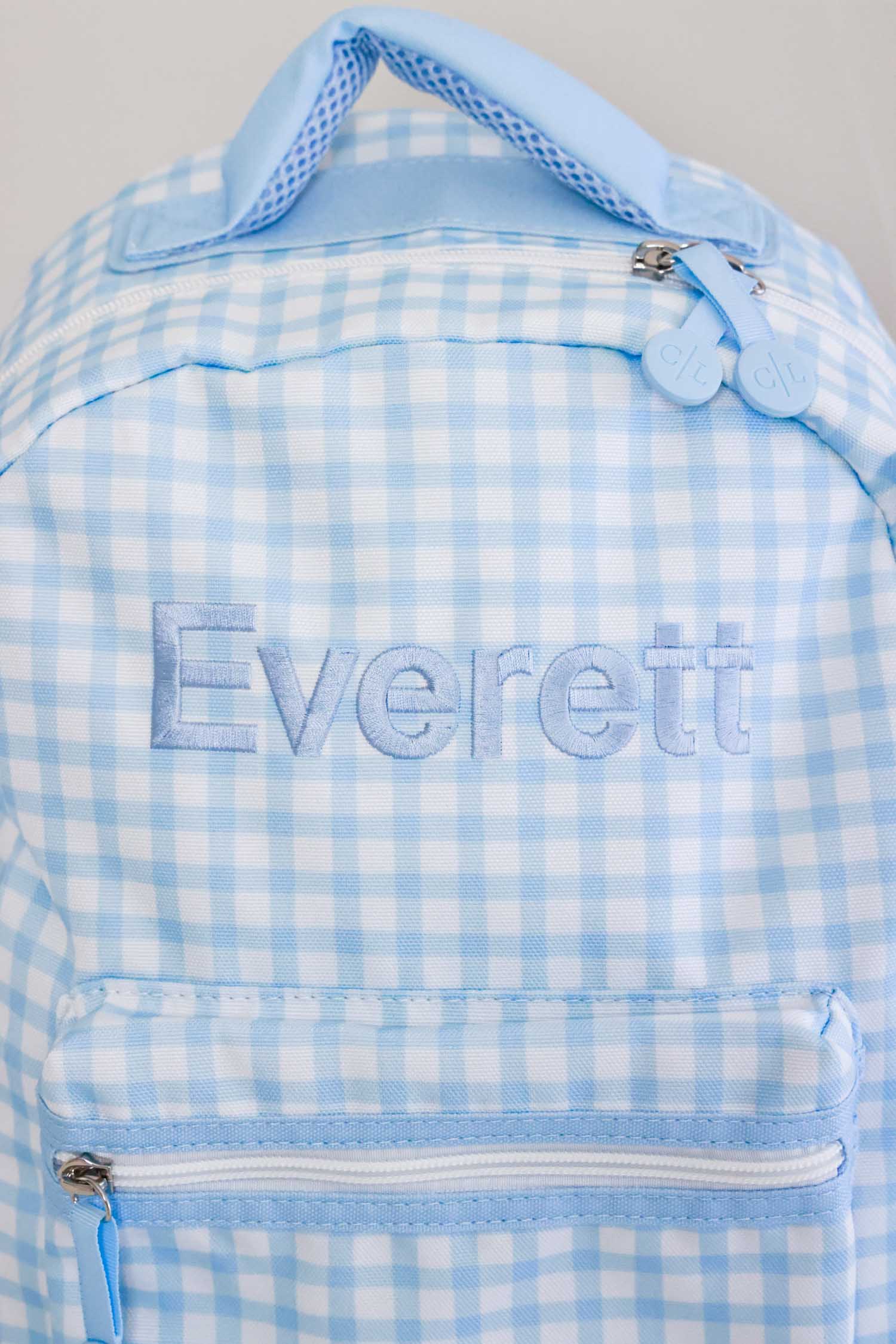 Kids Embroidered Backpack | Blue Gingham - Image 9