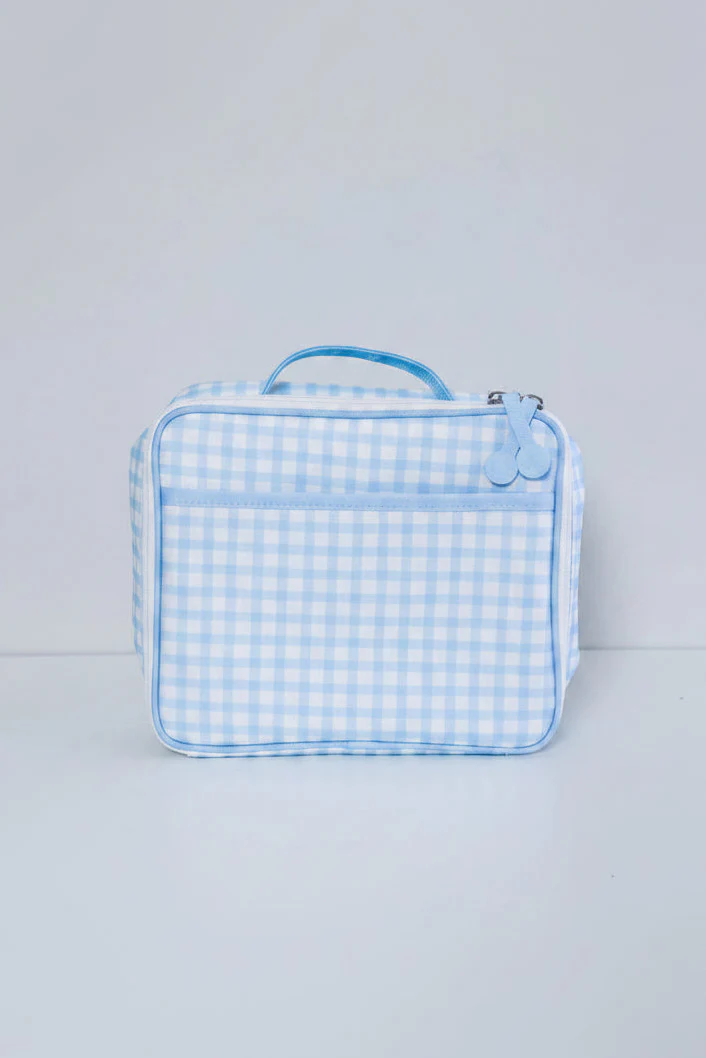 Kids Embroidered Lunchbox | Blue Gingham - Image 10
