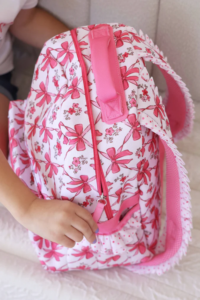 Kids Embroidered Ruffle Backpack | Bow Besties - Image 12