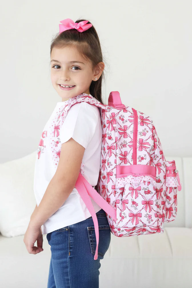 Kids Embroidered Ruffle Backpack | Bow Besties - Image 3