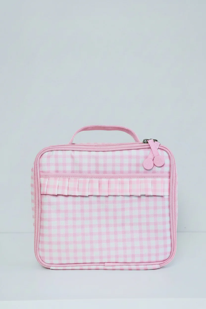 Kids Embroidered Ruffle Lunchbox | Pink Gingham - Image 13