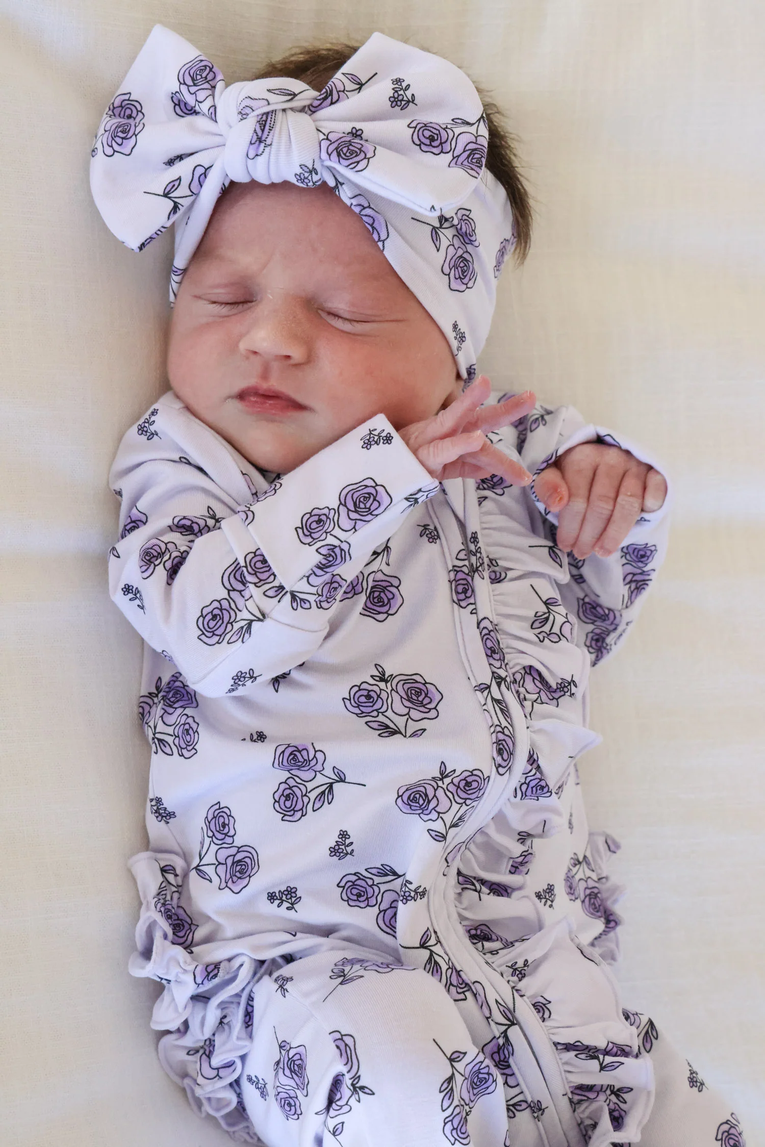 Knit Large Bow Headwrap | Amethyst Garden - Image 2