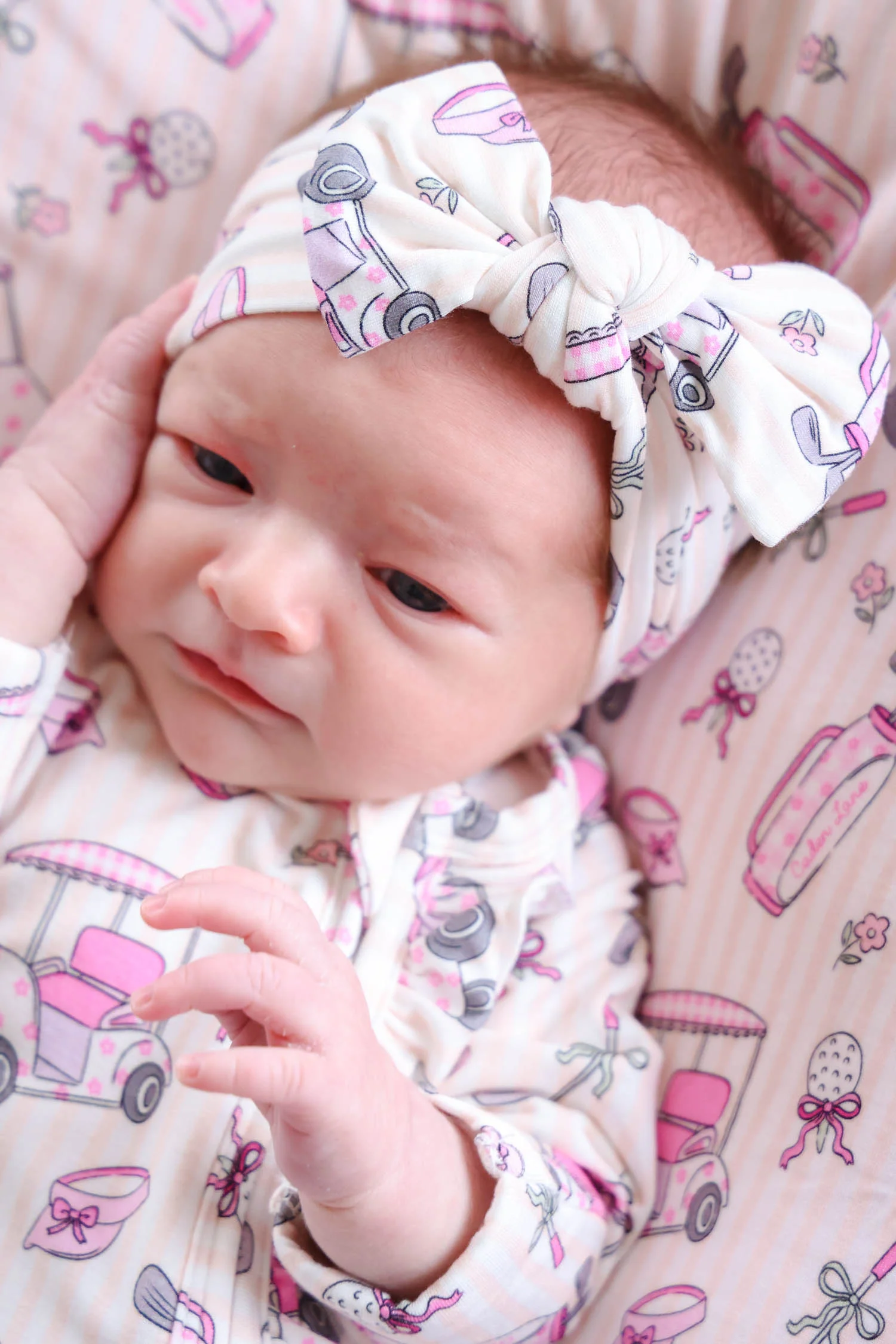 Knit Large Bow Headwrap | Caddie Crew Pink - Image 4