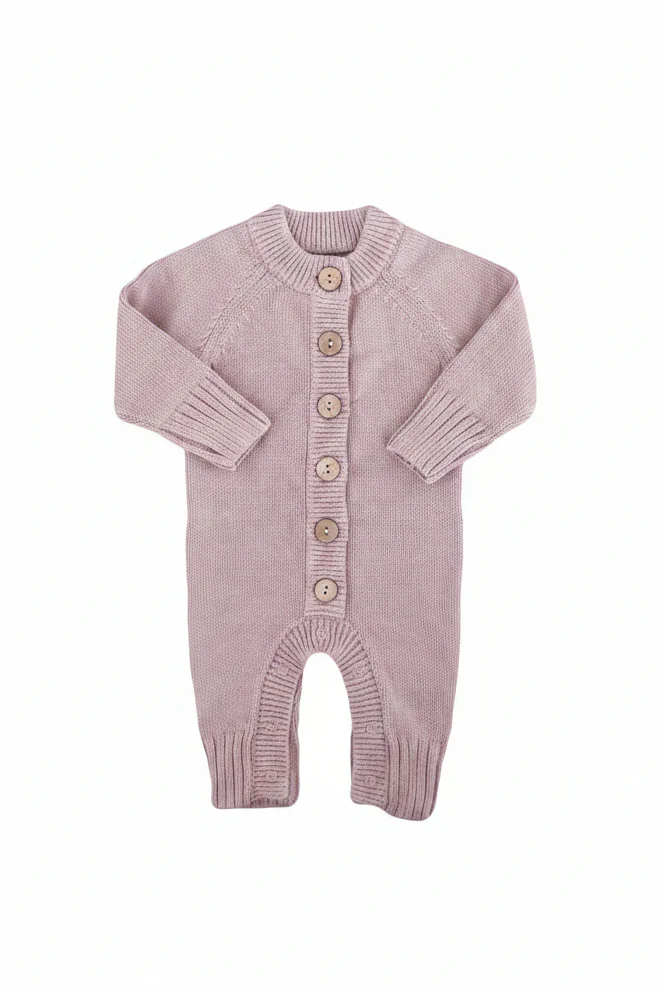 Knit Sweater Button Romper | Iris - Image 2