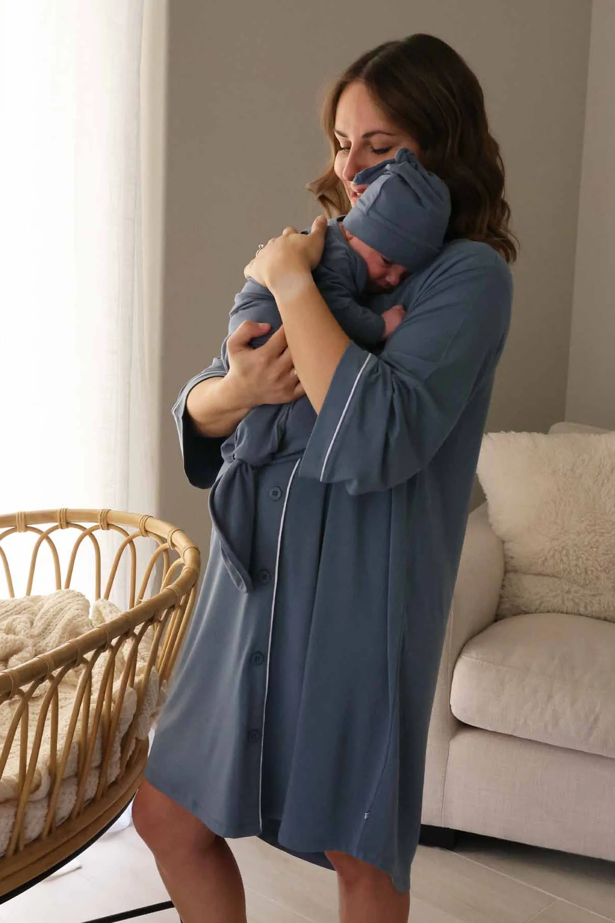 Labor & Delivery Nightgown | Dusty Blue - Image 4