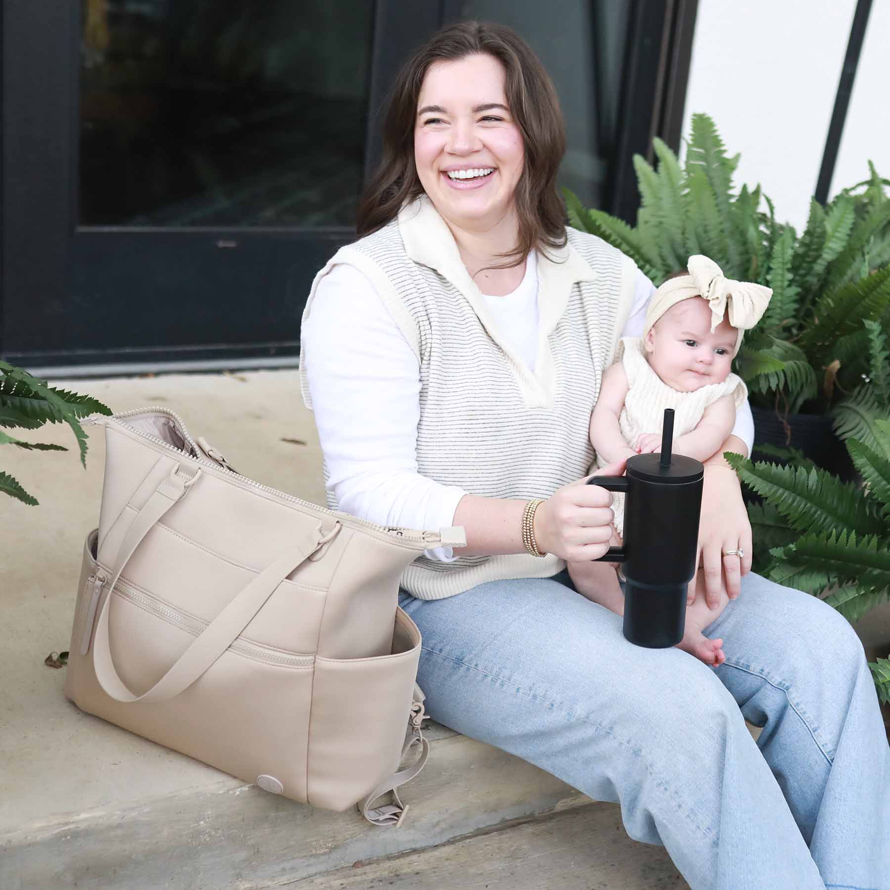 Lane Convertible Diaper Bag Tote | Sand - Image 10