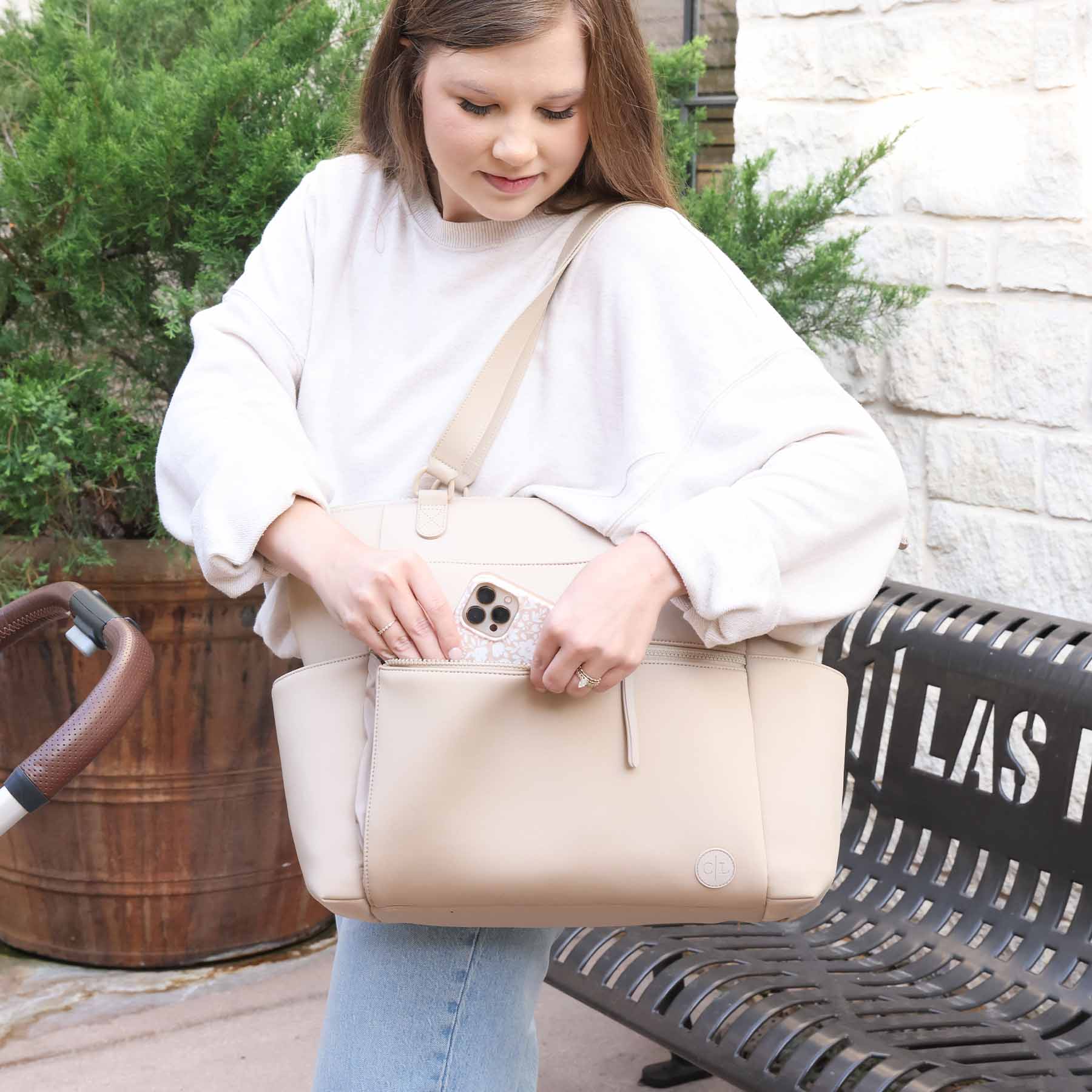 Lane Convertible Diaper Bag Tote | Sand - Image 4