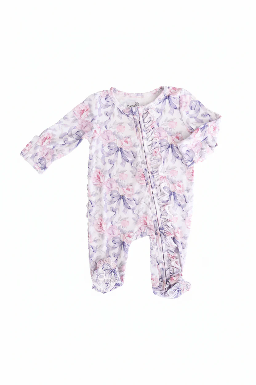 Leighton's Lavender Ruffle Zipper Footie - Image 3