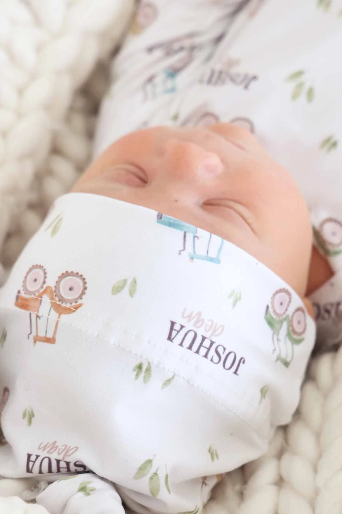 Little Farmer Personalized Newborn Baby Knot Gown - Image 2