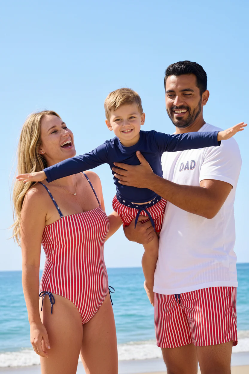 Women's Removable Strap One Piece | Stars & Stripes Party - Image 3