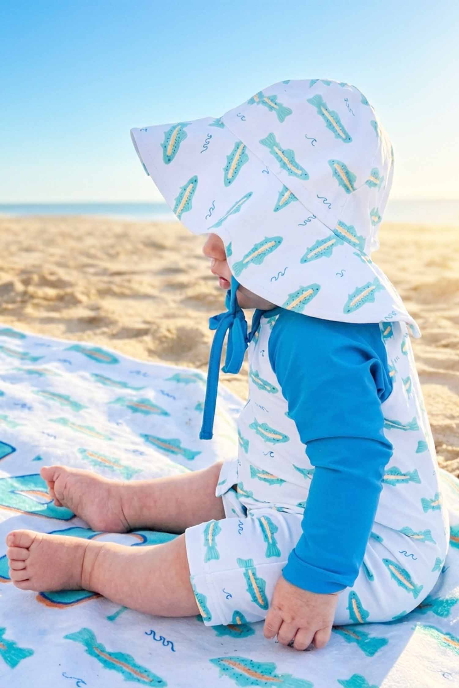 Long Sleeve Rash Guard Swim Romper Shortie | Tiny Trout - Image 12