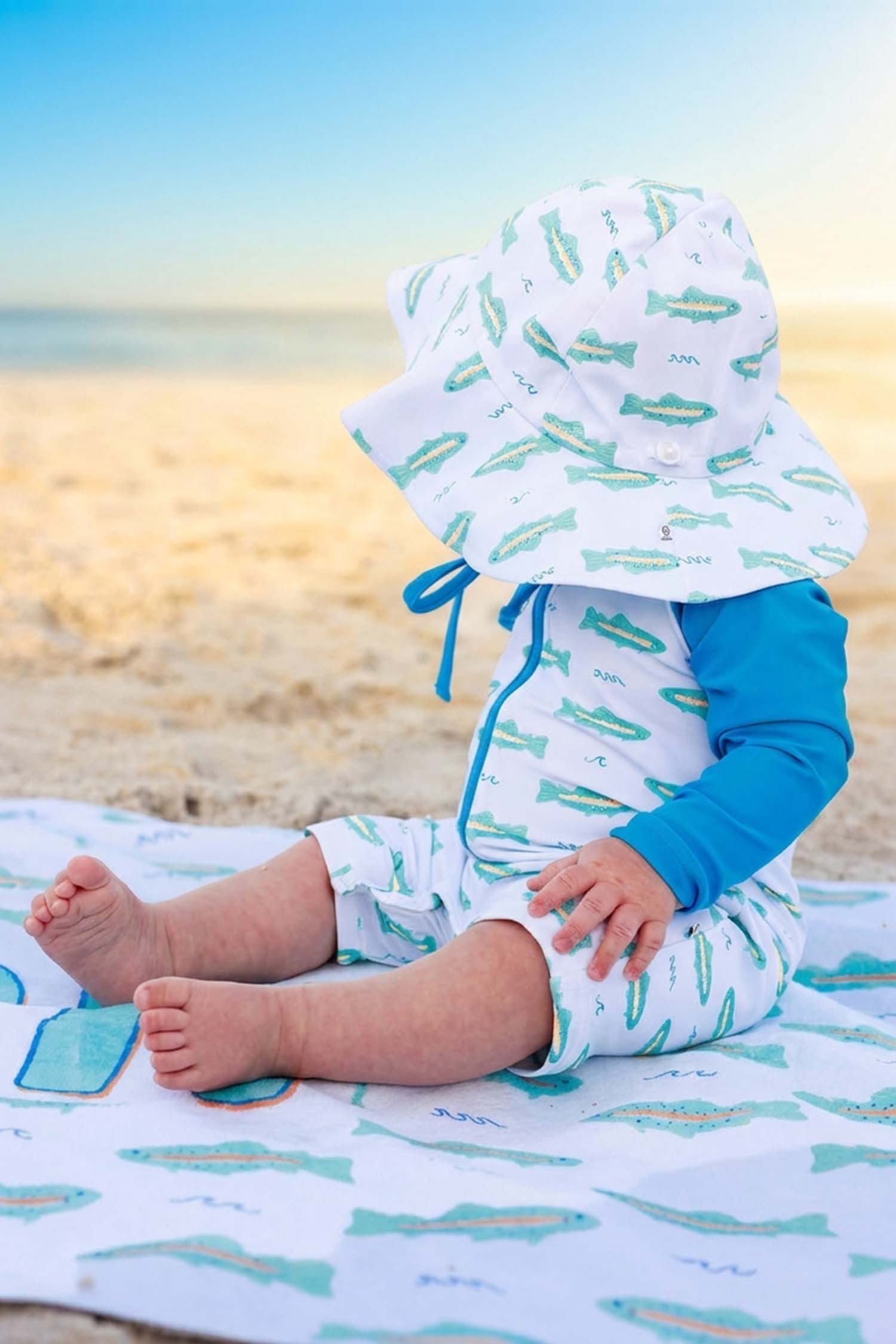 Long Sleeve Rash Guard Swim Romper Shortie | Tiny Trout - Image 15