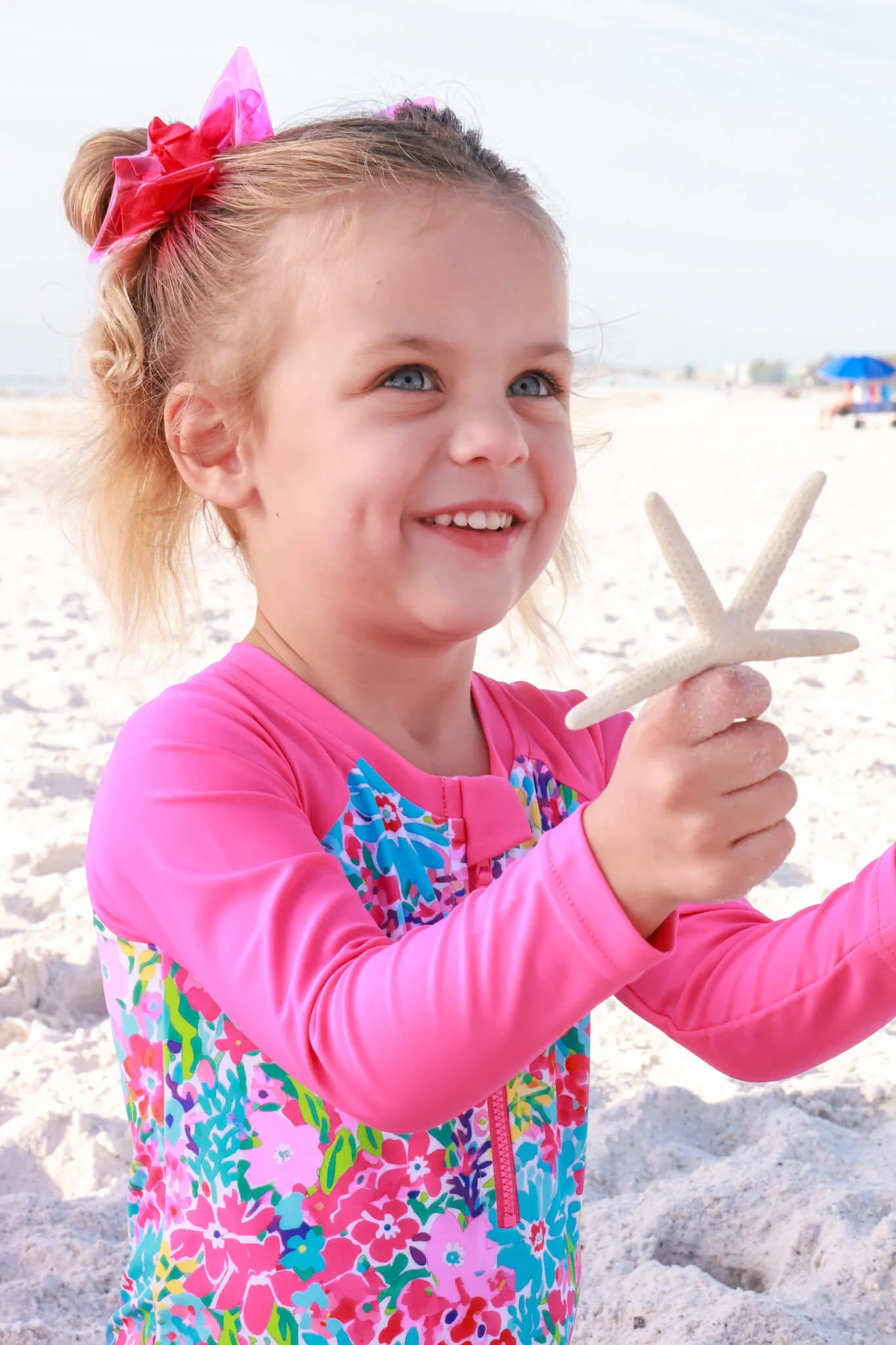 Long Sleeve Rash Guard with Front Zipper | Petal Splash - Image 6