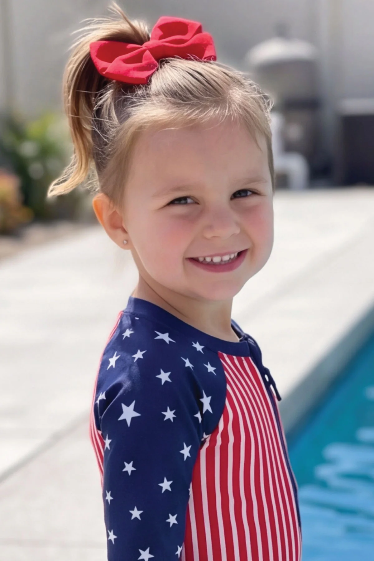 Long Sleeve Rash Guard with Front Zipper | Stars & Stripes Party - Image 13