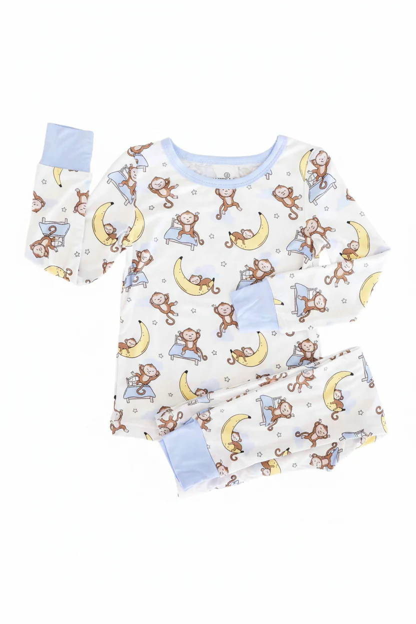 Monkey See, Monkey Snooze Two Piece Pajama Set - Image 3