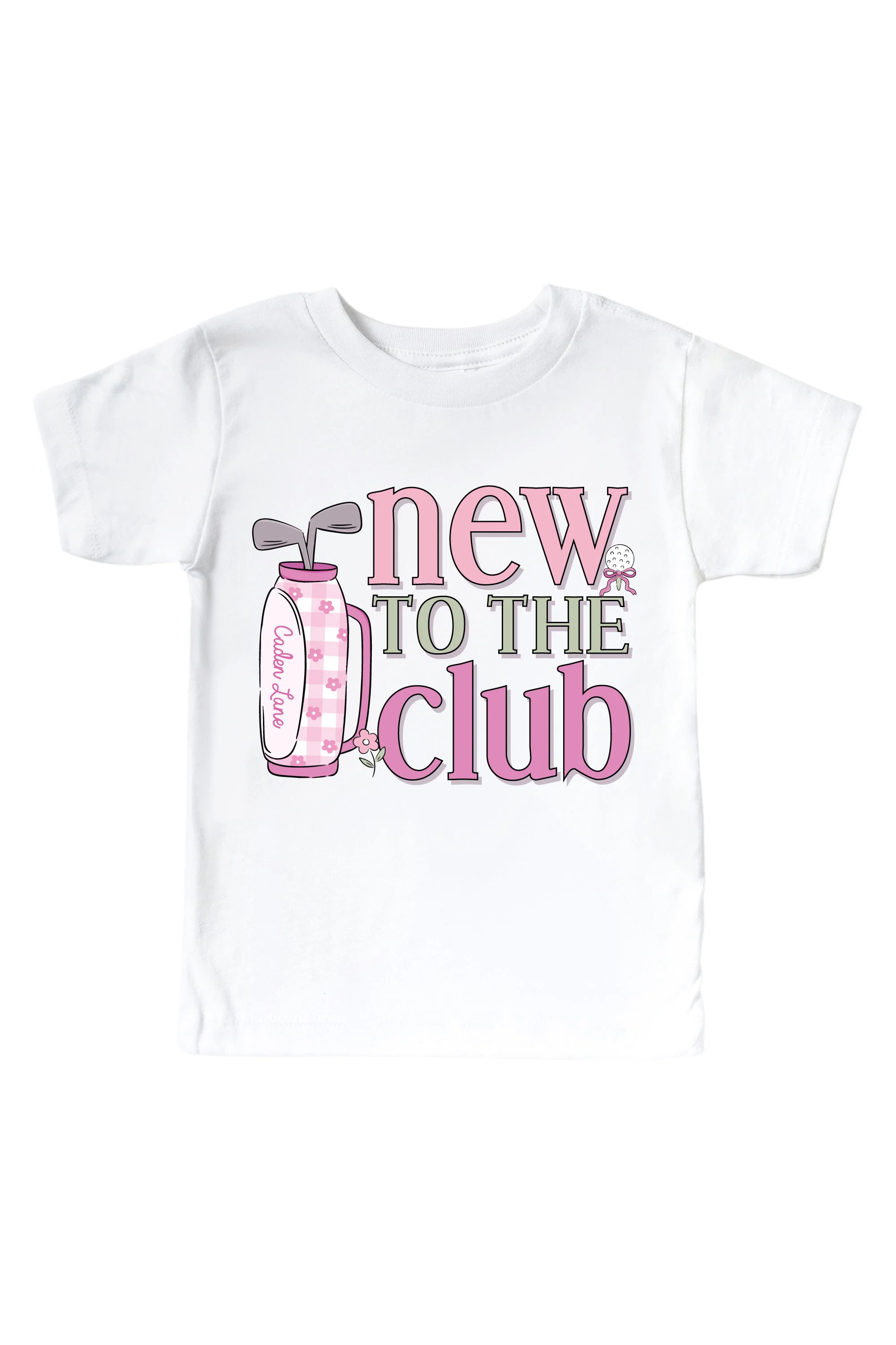 New To The Club Pink Graphic Bodysuit & Kids Tee | White - Image 3
