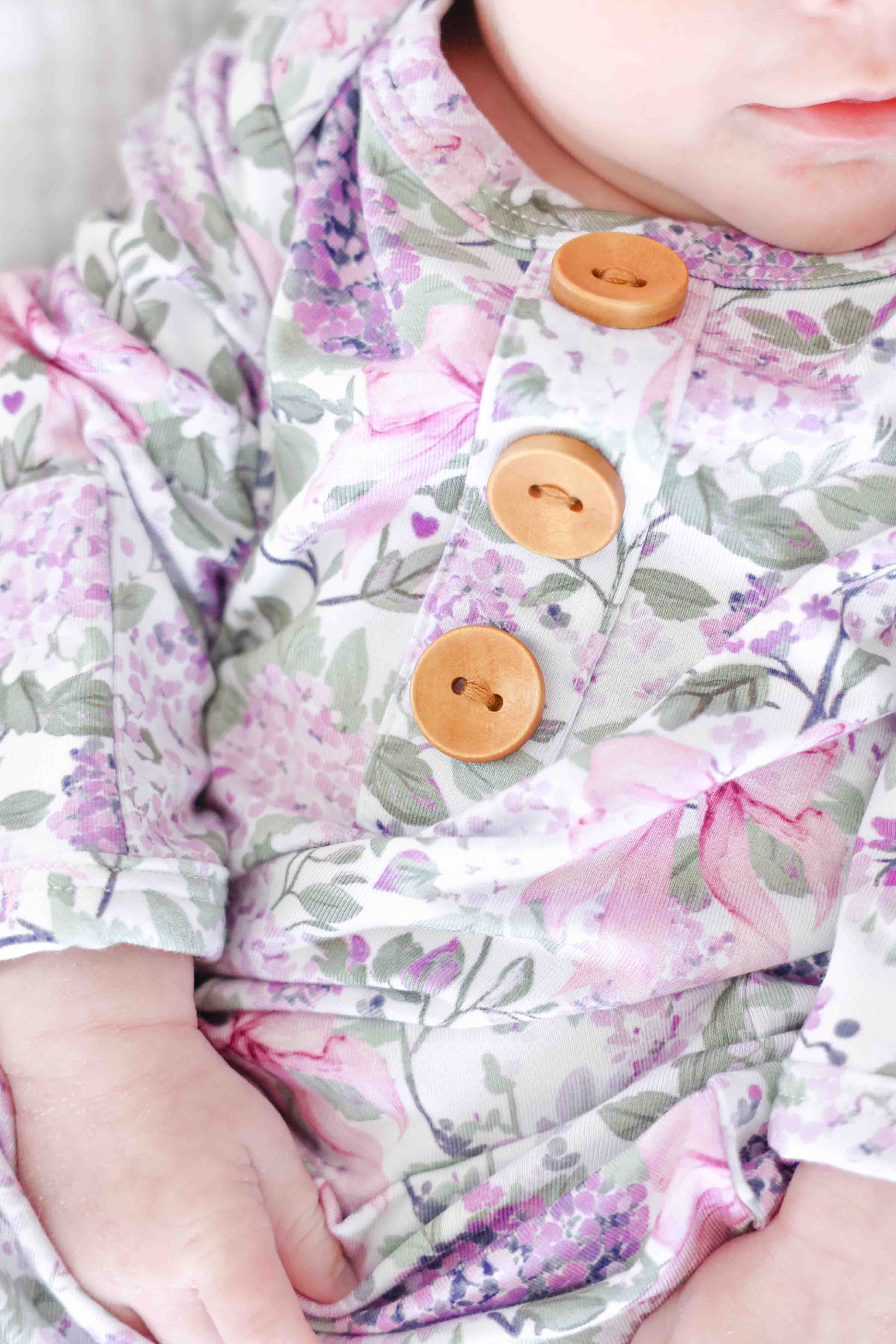 Newborn Baby Knot Gown & Hat Set | Lavender Lullaby - Image 4