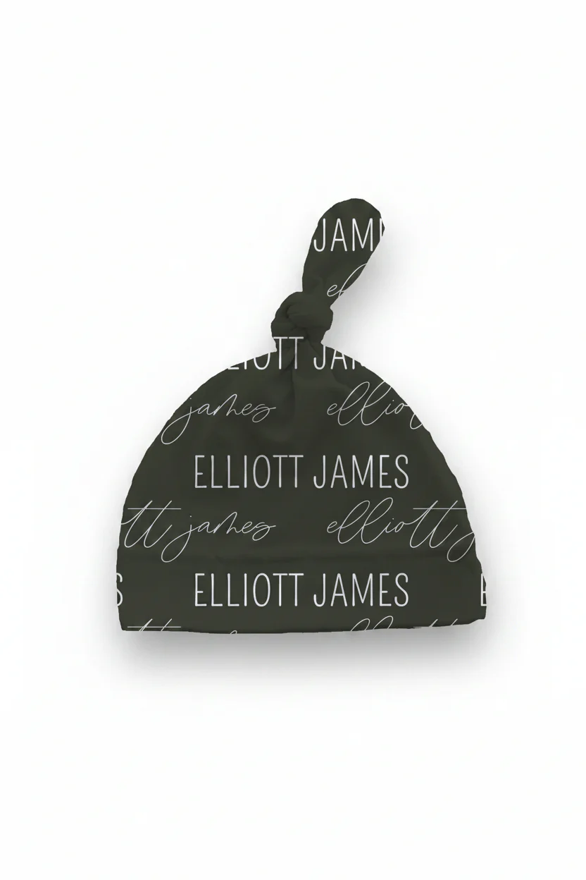 Olive Personalized Knotted Hat