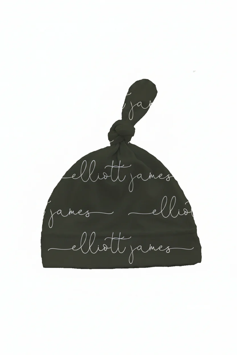 Olive Personalized Knotted Hat - Image 2
