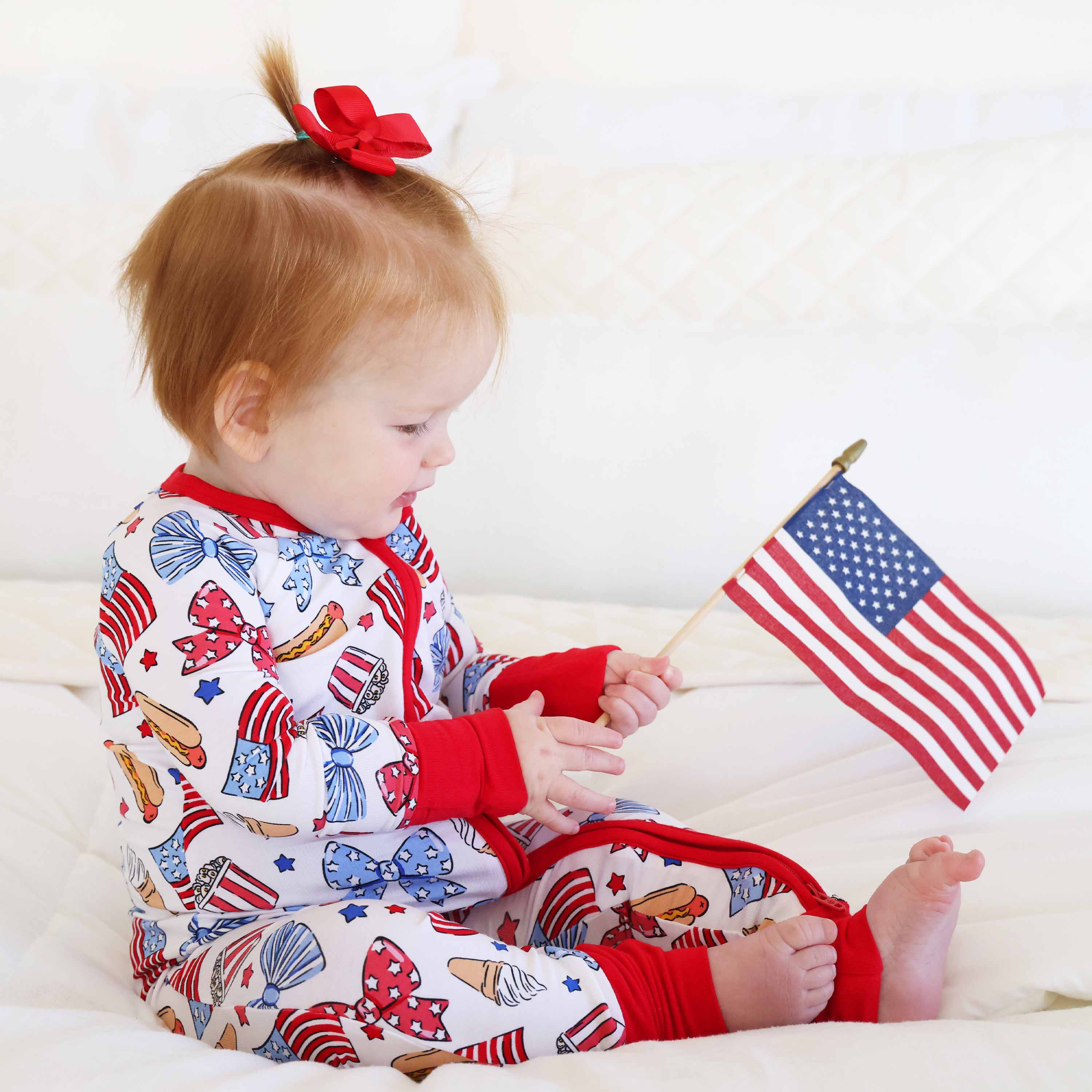 Party in the USA Convertible Zip Romper | Bows - Image 4