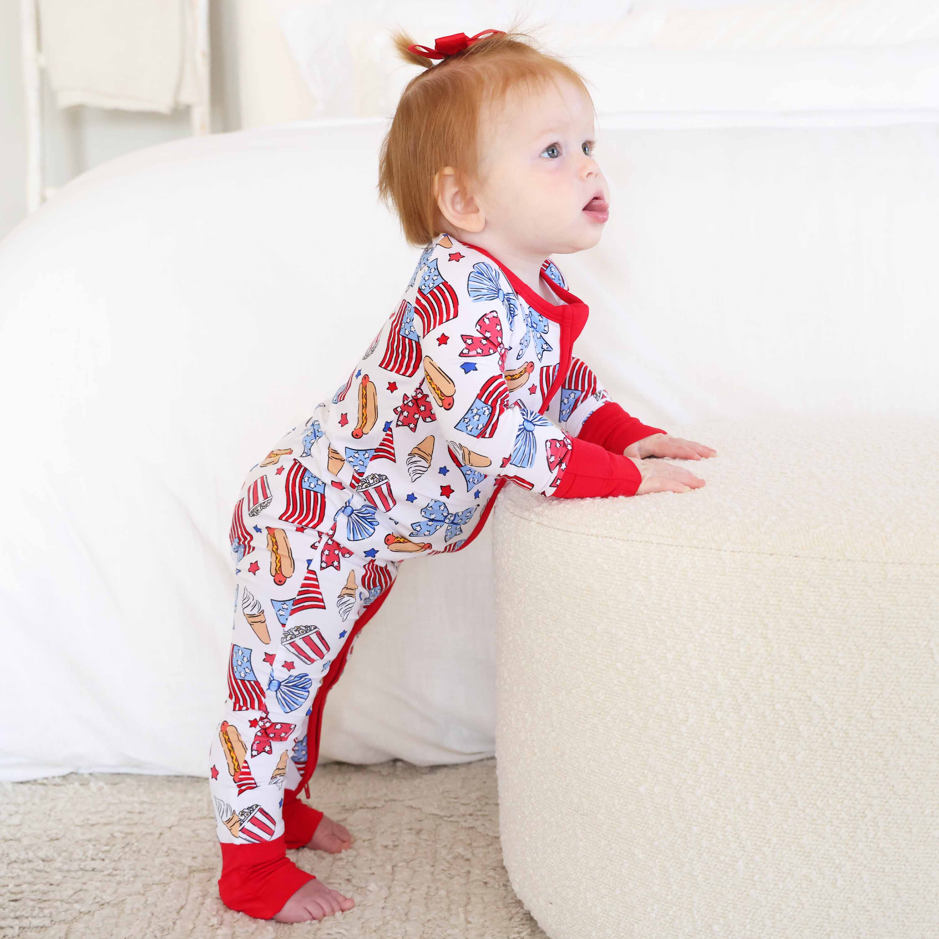 Party in the USA Convertible Zip Romper | Bows - Image 5