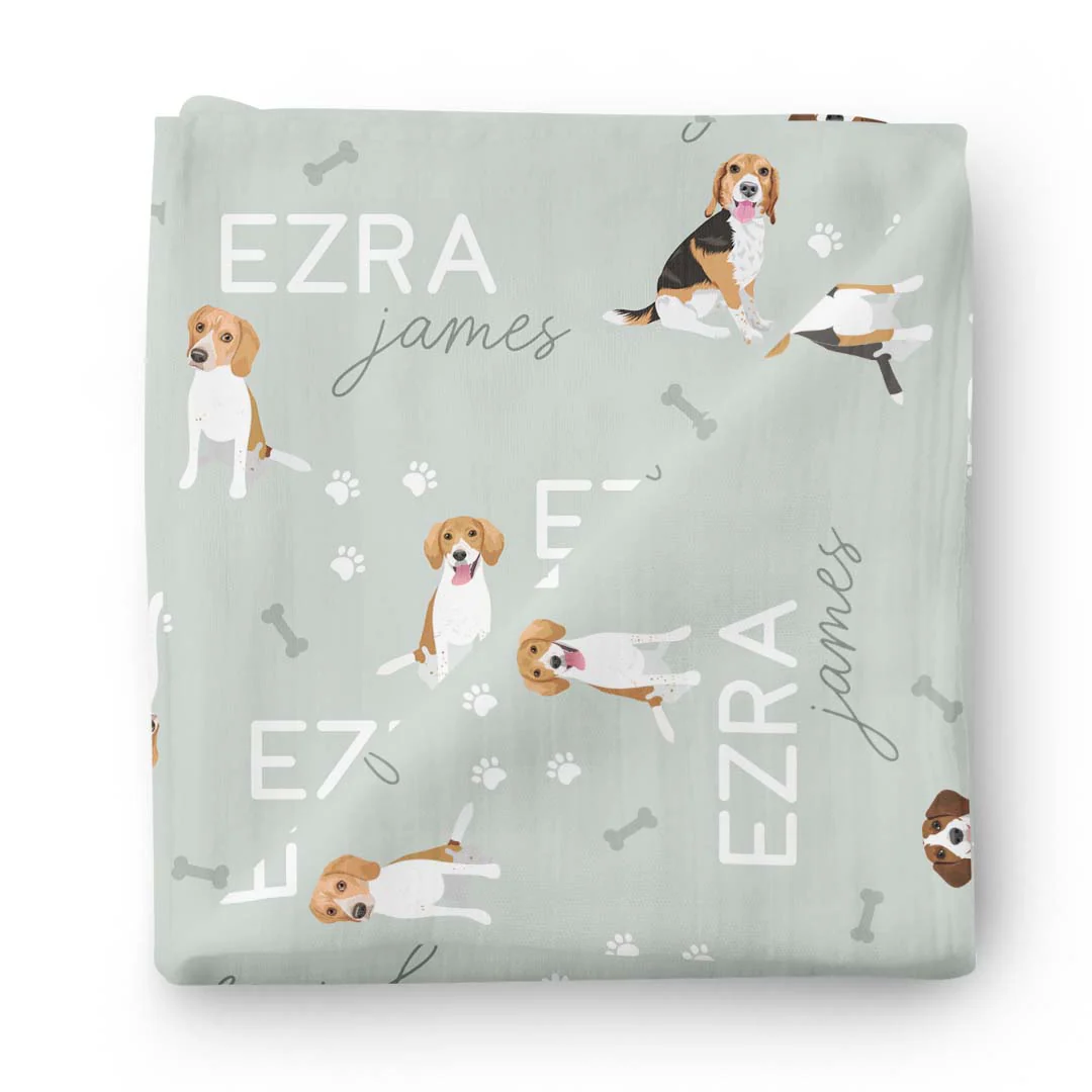 Personalized Baby Name Swaddle Blanket | Dog Breeds - Image 30
