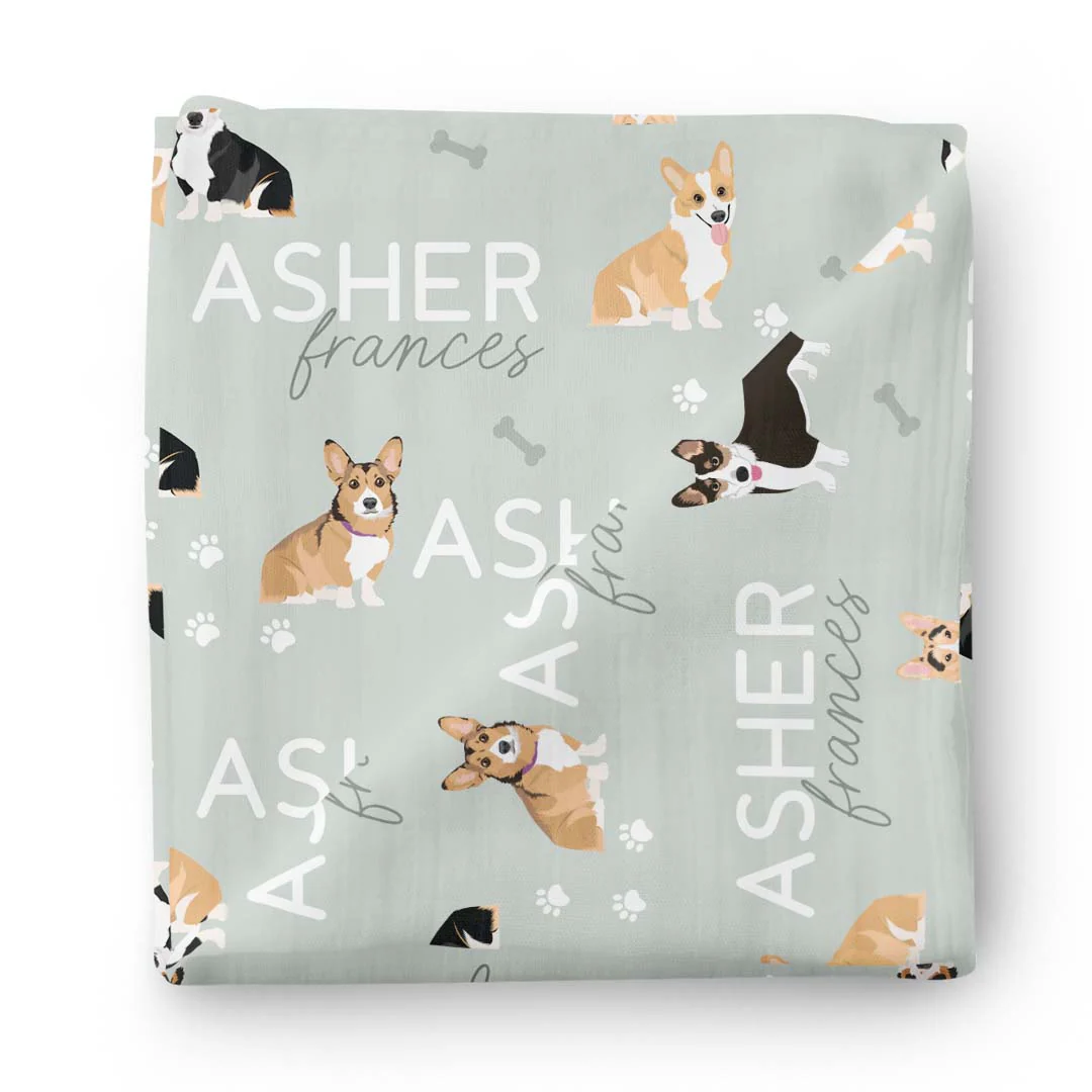 Personalized Baby Name Swaddle Blanket | Dog Breeds - Image 46