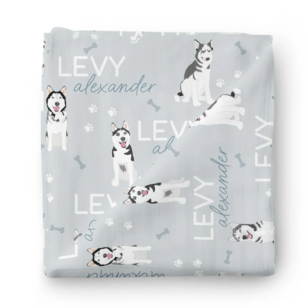 Personalized Baby Name Swaddle Blanket | Dog Breeds - Image 80