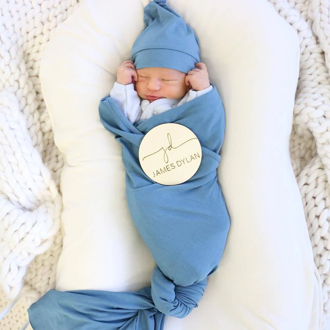 Personalized Baby Name Wood Announcement | Script Monogram - Image 2