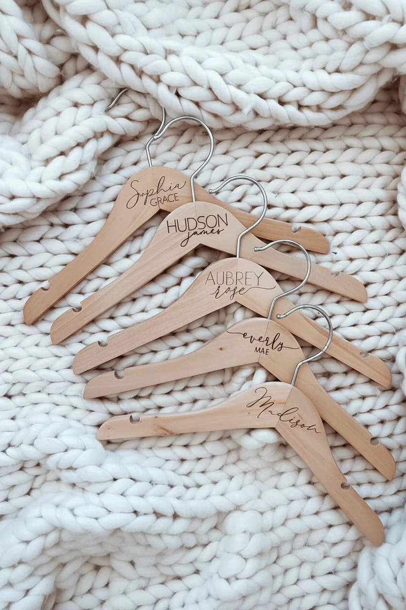 Personalized Baby Name Wood Hanger | Simple - Image 2