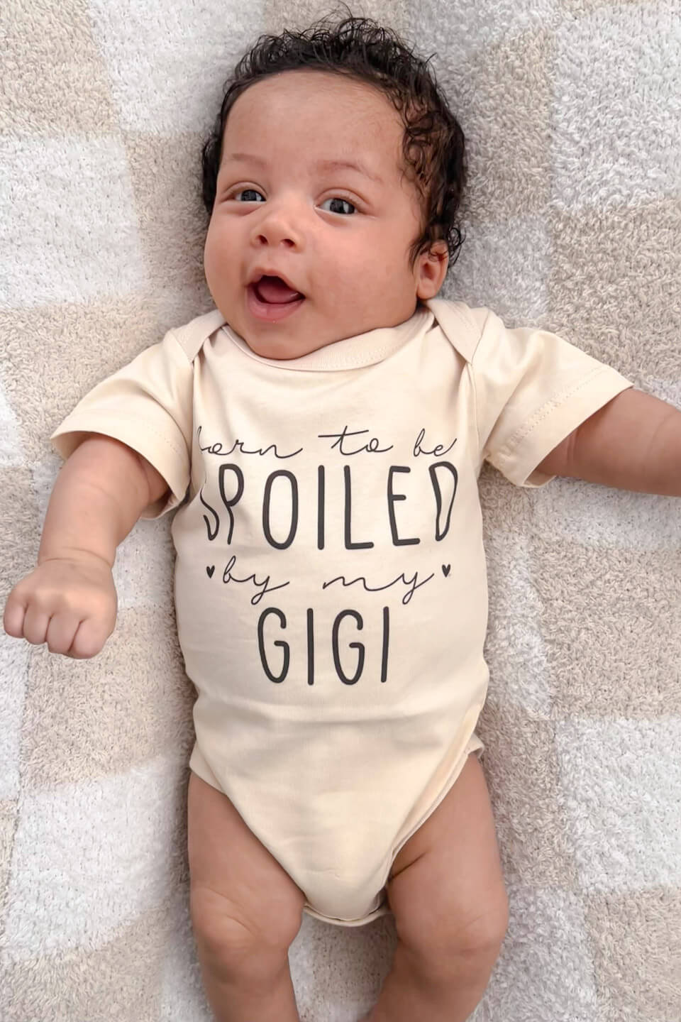 Personalized Born To Be Spoiled Graphic Bodysuit | Natural - Image 4