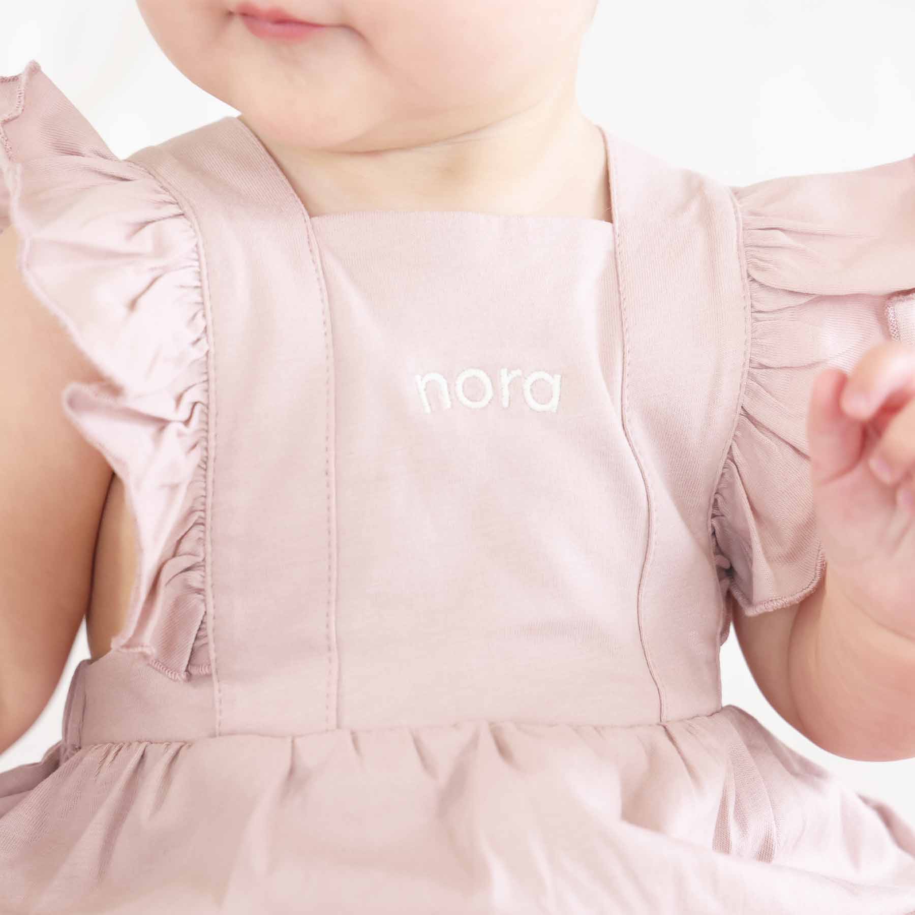 Embroidered Cross Back Ruffle Bubble Romper - Image 16