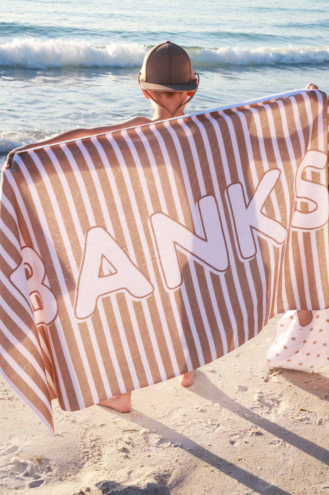 Sandy Stripes Personalized Kids Beach Towel | Striped - Image 5
