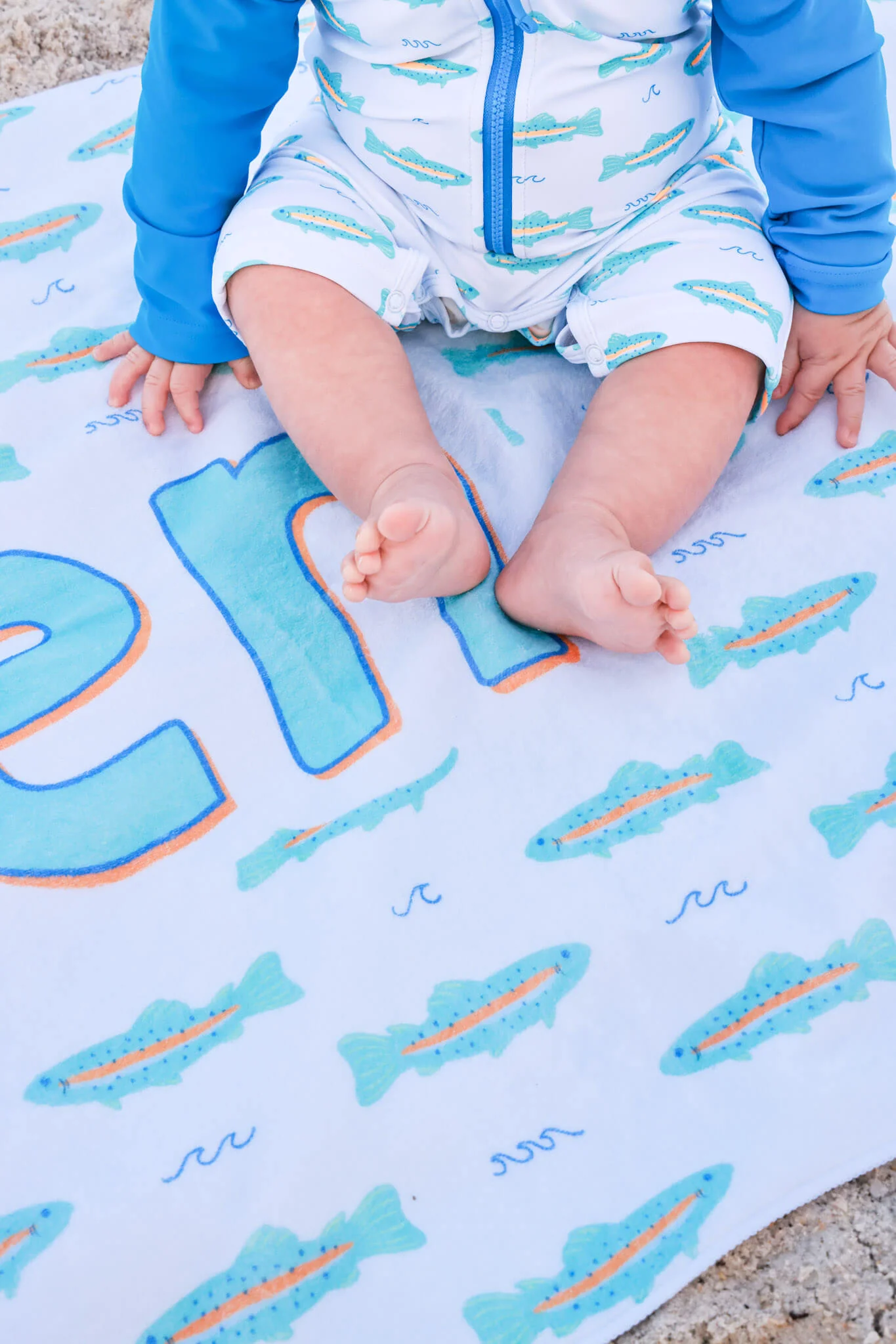 Personalized Kids Beach Towel | Tiny Trout - Image 3