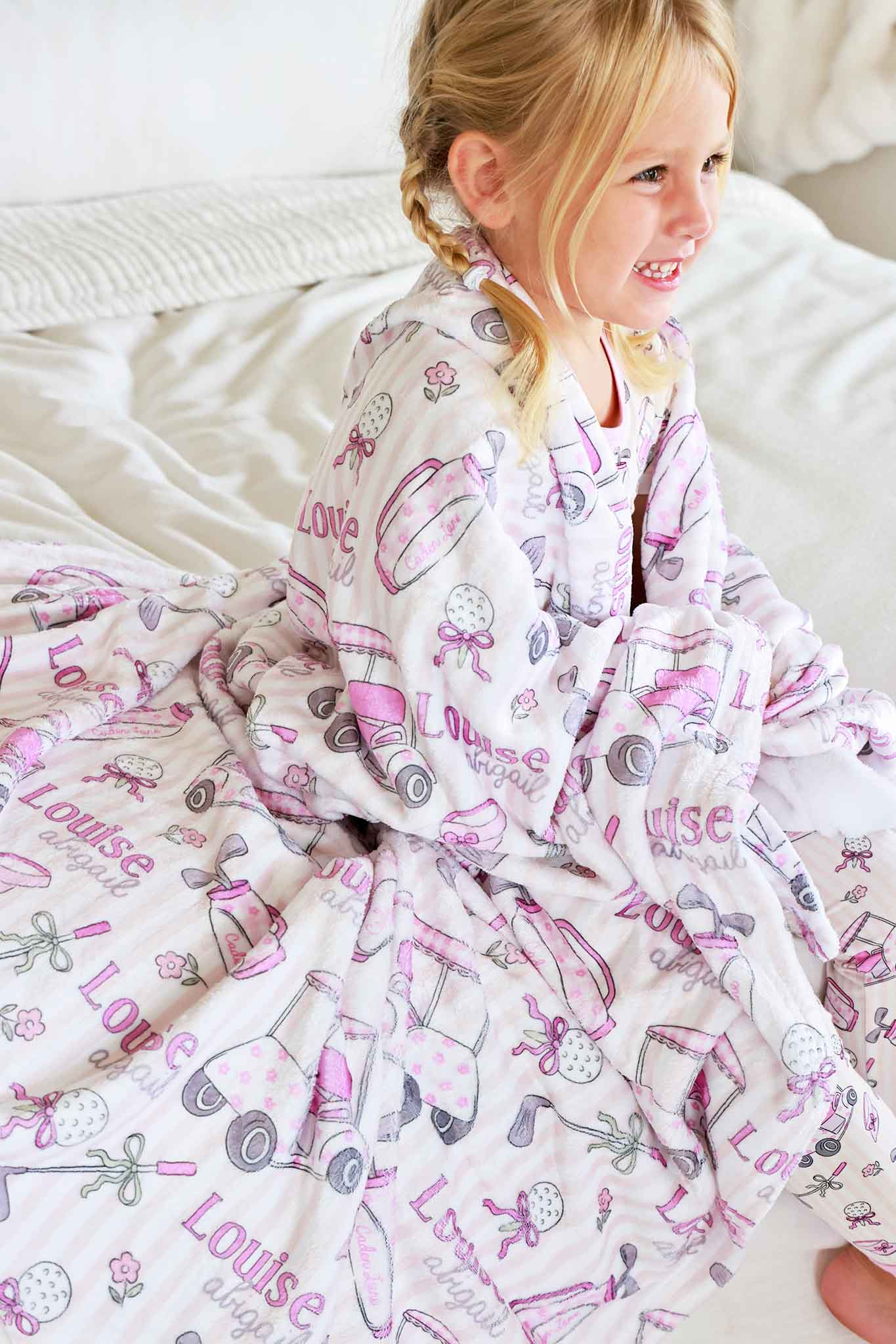 Personalized Kids Blanket | Caddie Crew Pink - Image 4